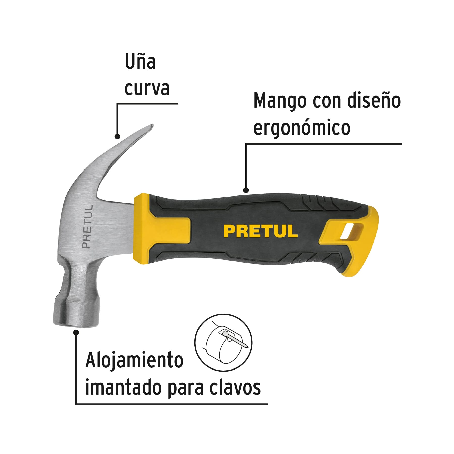 MARTILLO MINI COMFORT GRIP 10 OZ PRETUL