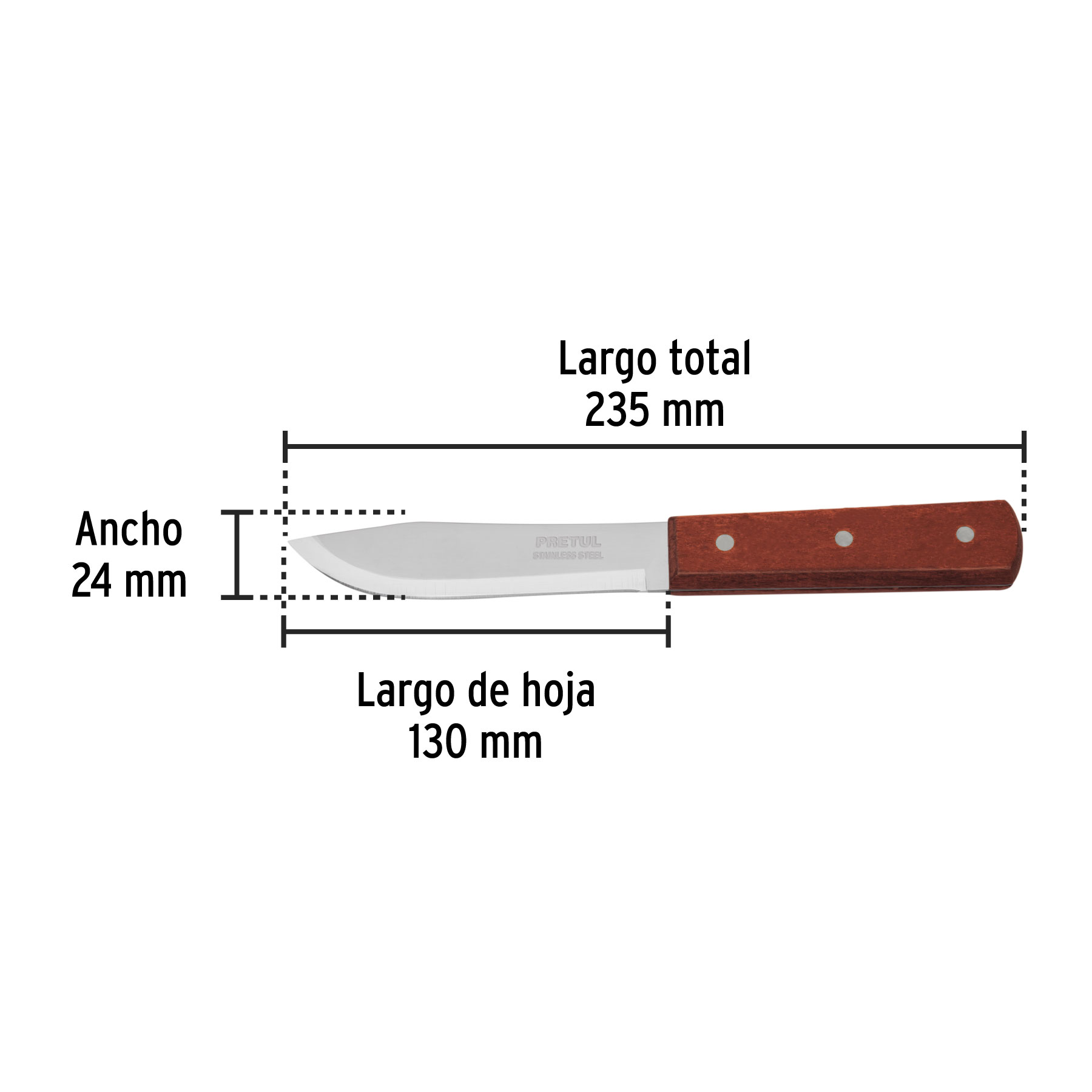 CUCHILLO CEBOLLERO 5 MANGO MADERA PRETU