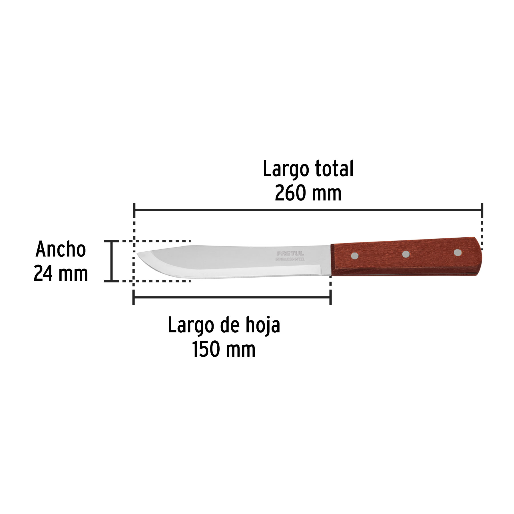 CUCHILLO CEBOLLERO 6 MANGO MADERA PRETU