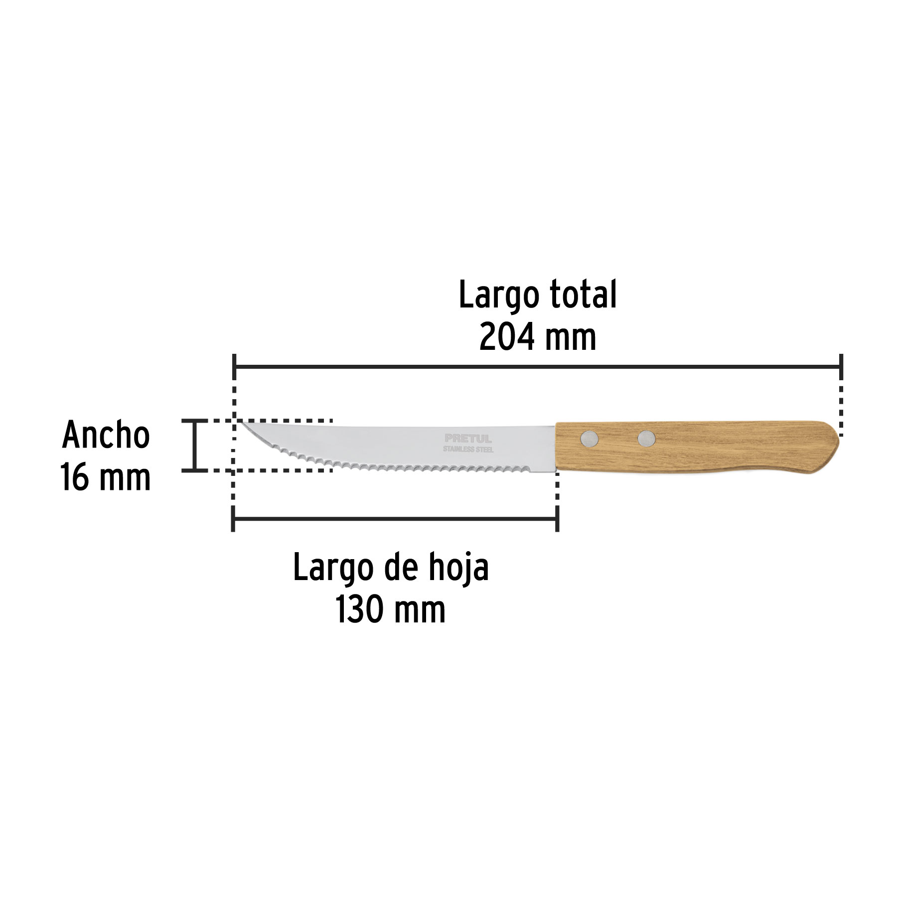 CUCHILLO DE SIERRA 5 MANGO MADERA PRETU