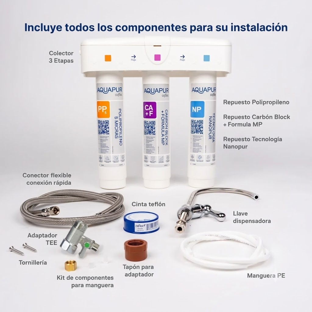 PURIFICADOR AVANZADO 3 ETAPAS BAJO CUBIERTA AQUAPUR-COFLEX