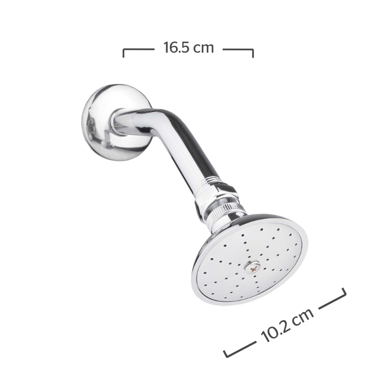REGADERA CON BRAZO LATON Y CHAPETON ACERO INOXIDABLE F-294B