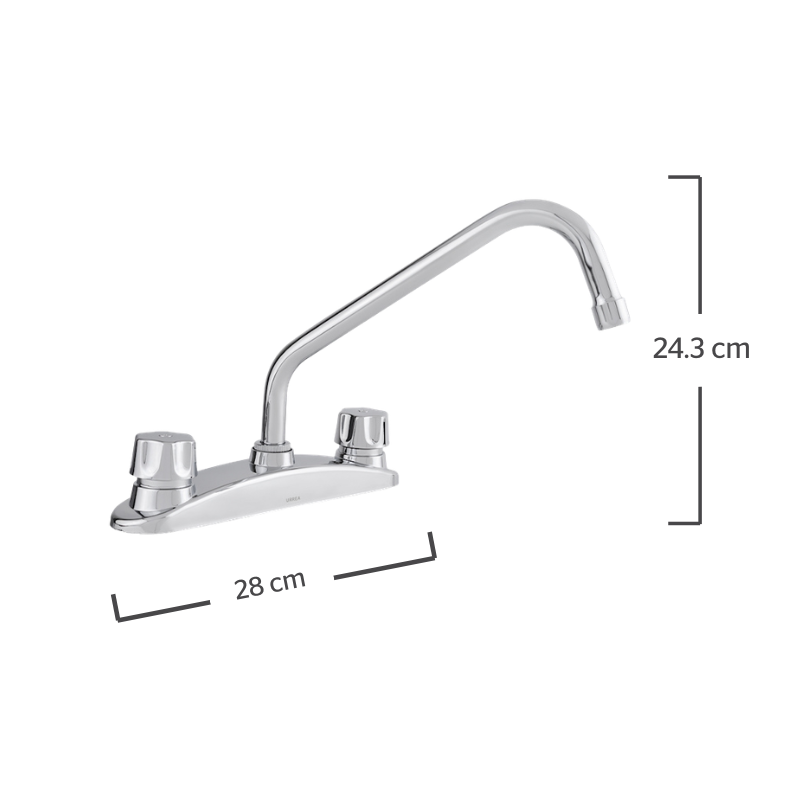MEZCLADORA 8 PARA FREGADERO VERTICAL CON CUBIERTA Y MANERAL F-318QC