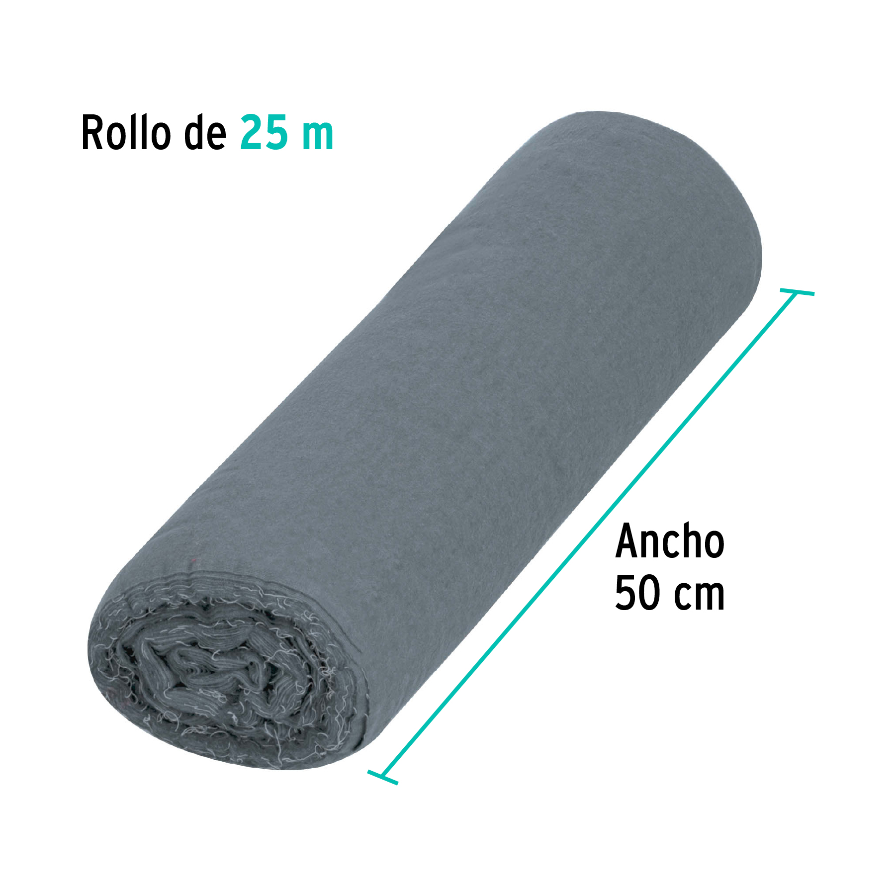 ROLLO DE 25 M DE FRANELA GRIS DE ALGODON KLINTEK