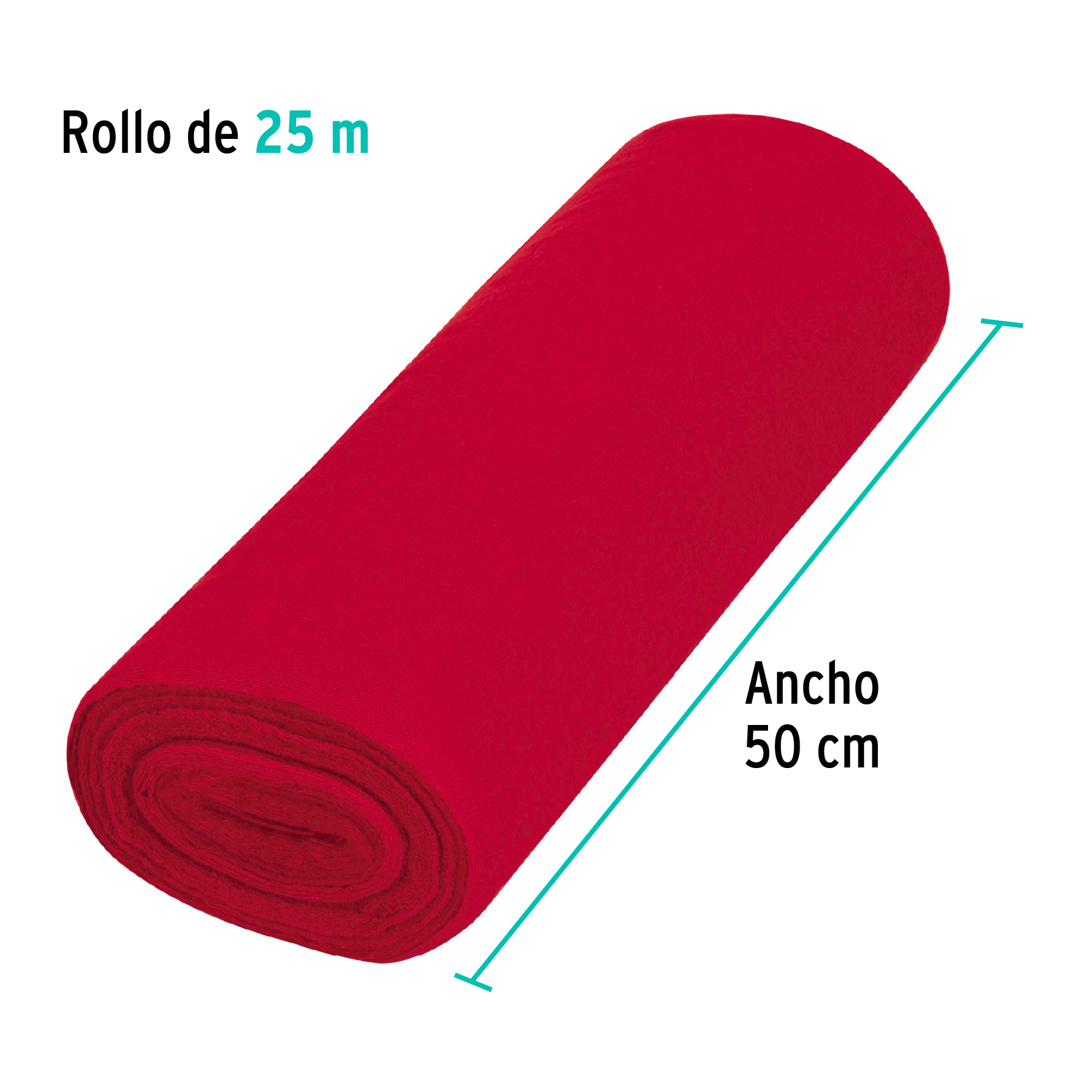 ROLLO DE 25 M DE FRANELA ROJA DE ALGODON KLINTEK