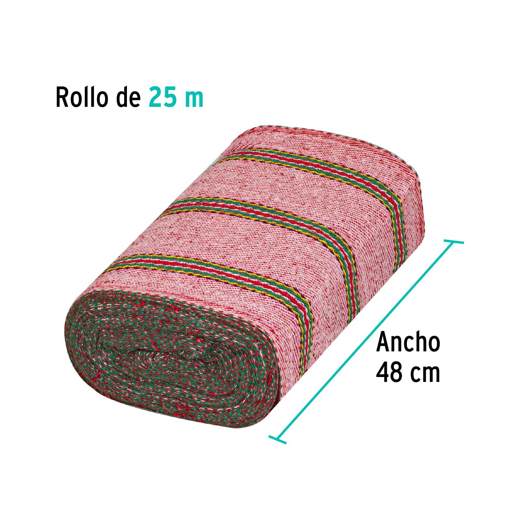 ROLLO DE 25 M DE JERGA SARGA LIGERA ROJA KLINTEK