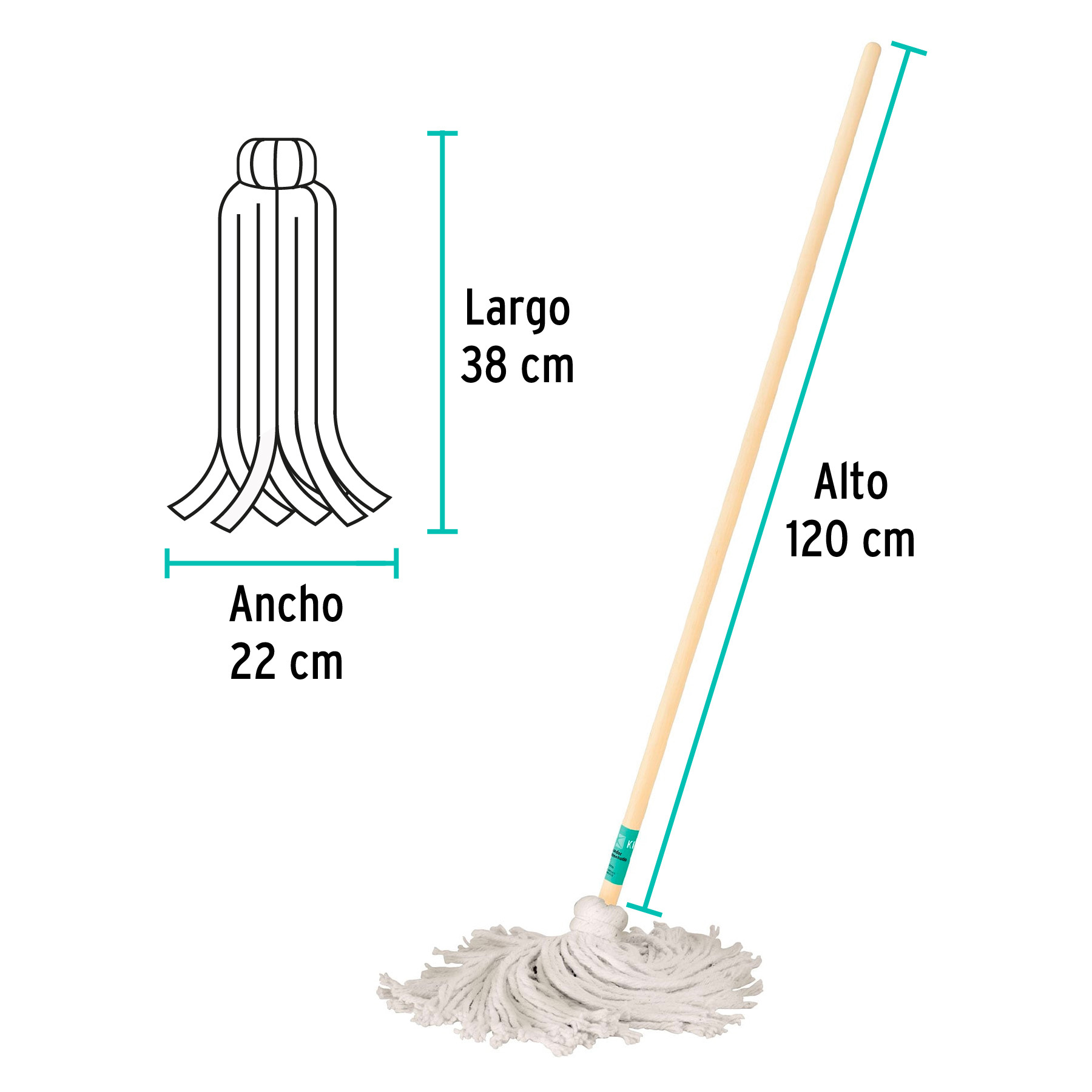 TRAPEADOR TIPO MECHUDO 250 G CON BASTON DE 120 CM KLINTEK
