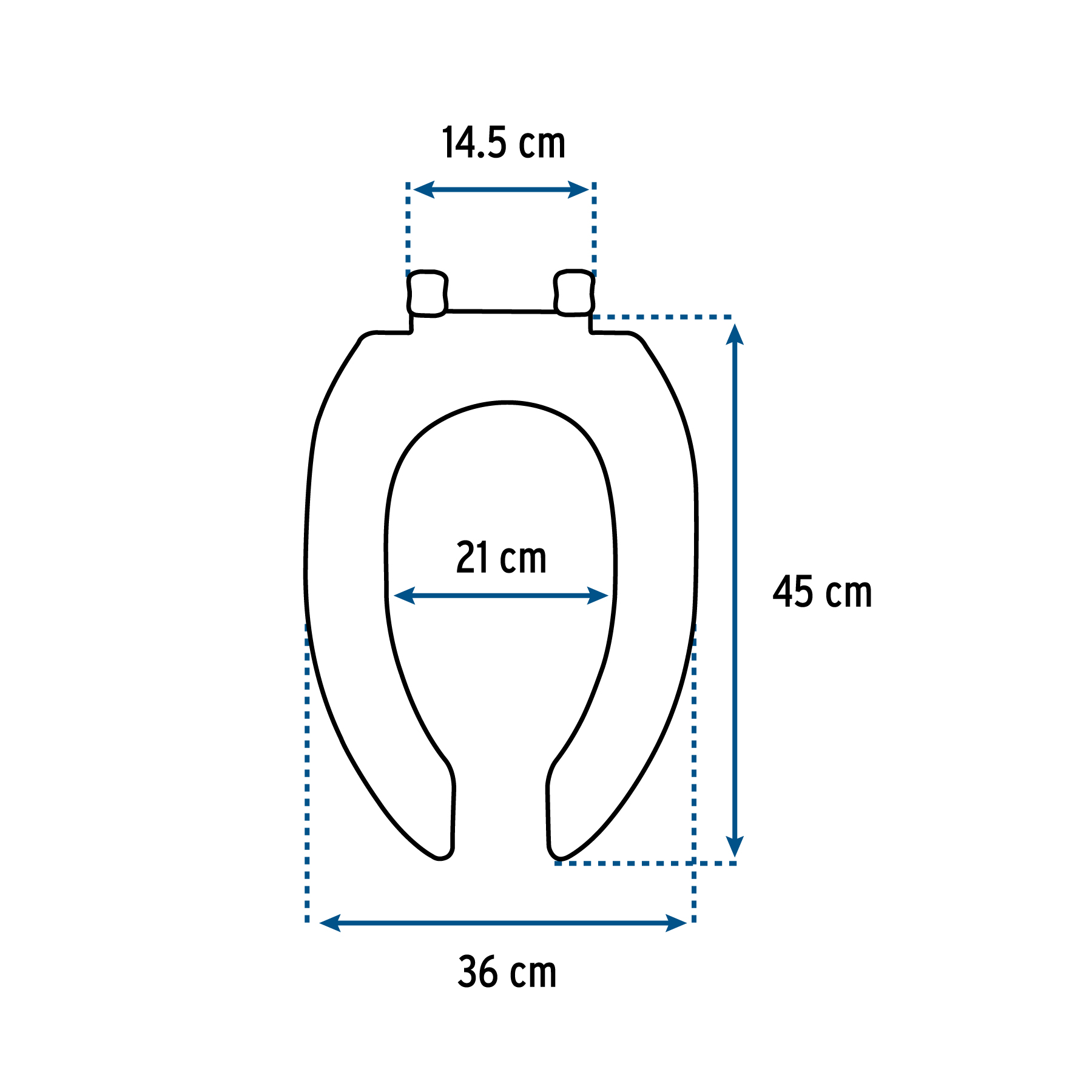 ASIENTO ALARGADO PARA WC ABIERTO AZUL AQUA