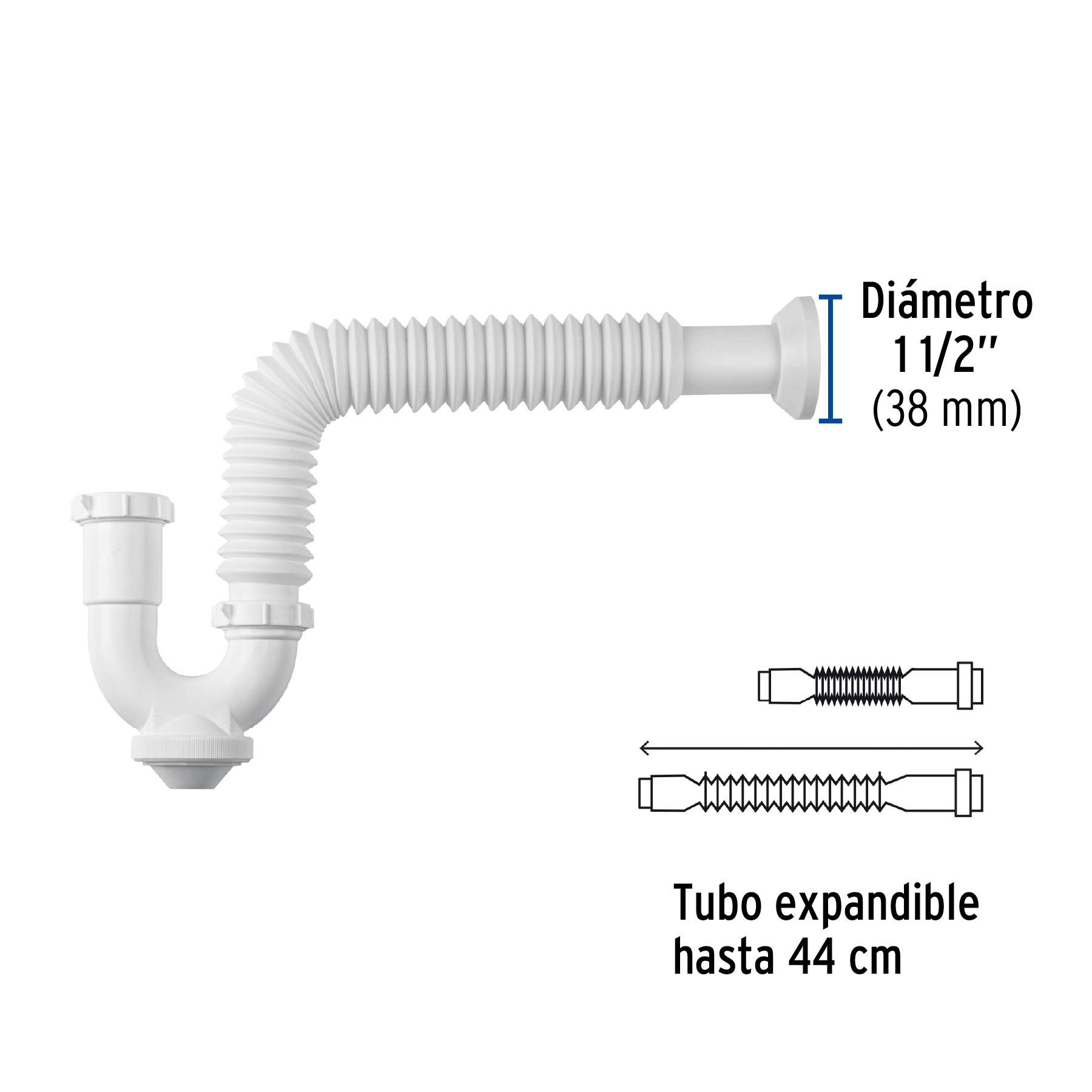 CESPOL SEMI RIGIDO DE PP PARA LAVABO O FREGADERO FOSET