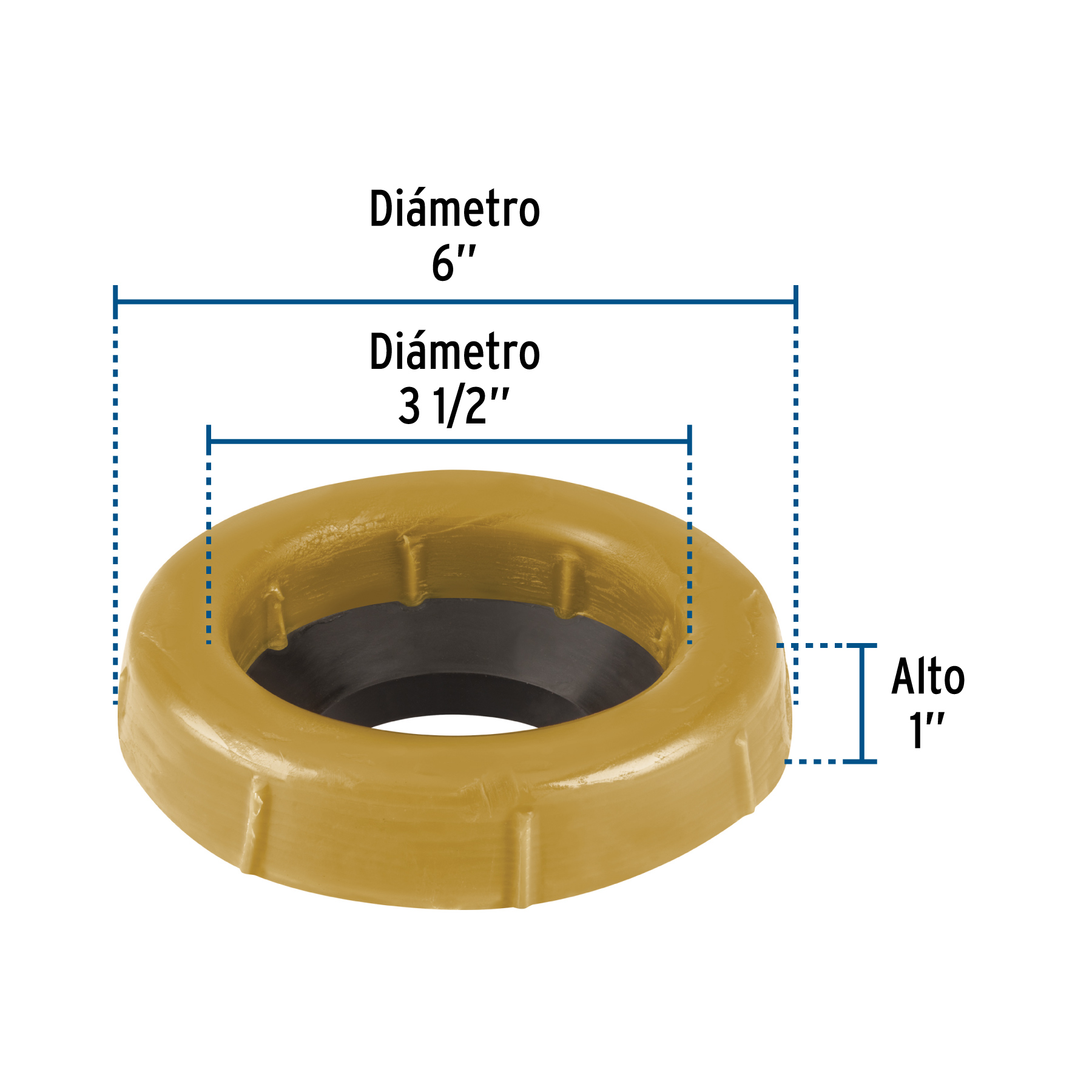 CUELLO DE CERA CON GUIA PARA WC ROBUSTO 250 G FOSET