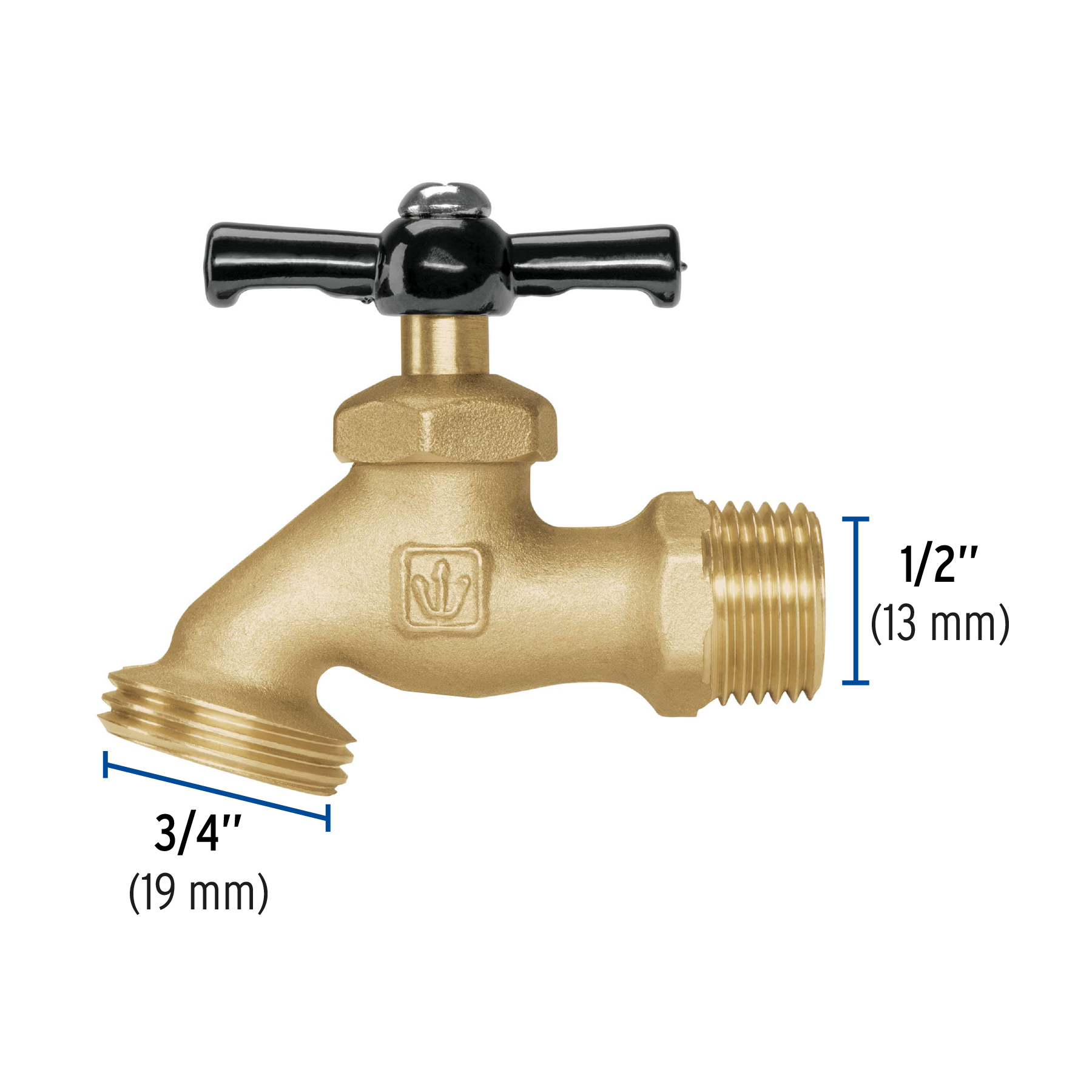 LLAVE PARA MANGUERA DE LATON 100G 1/2 Plg. GRANEL BASIC