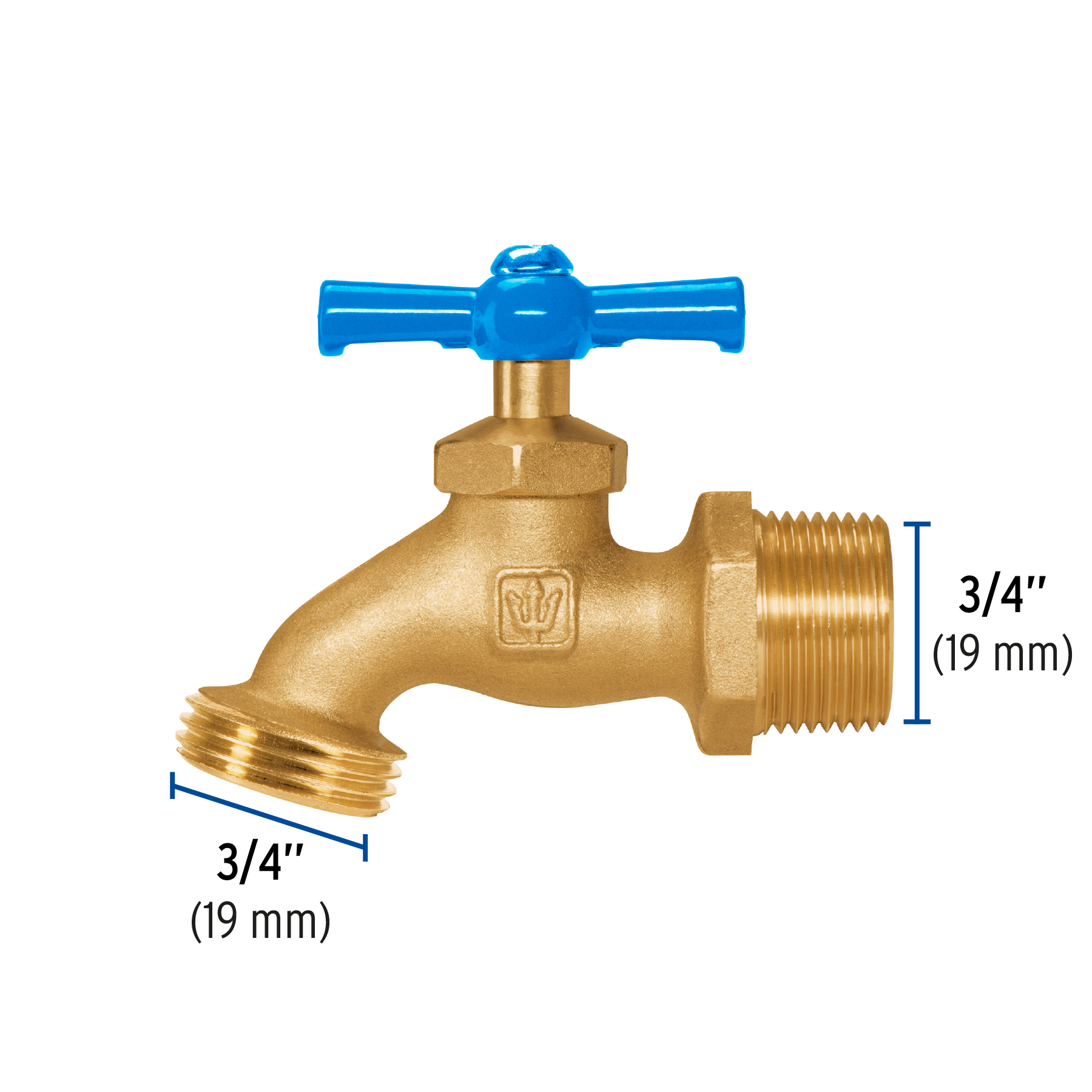 LLAVE PARA MANGUERA DE LATON 180G 3/4 Plg. GRANEL FOSET