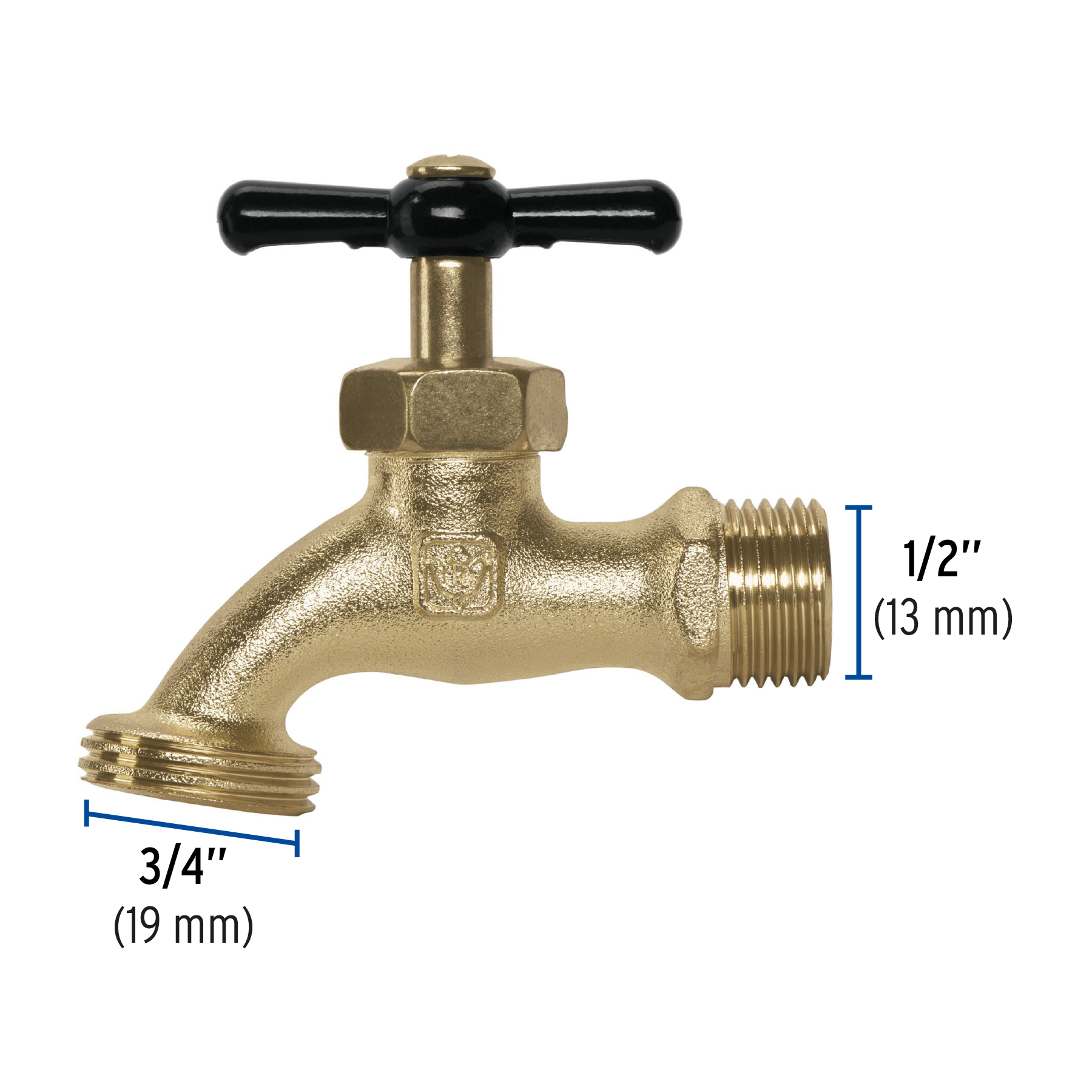 LLAVE PARA MANGUERA  DE ZAMAC  110GR 1/2 Plg. BASIC