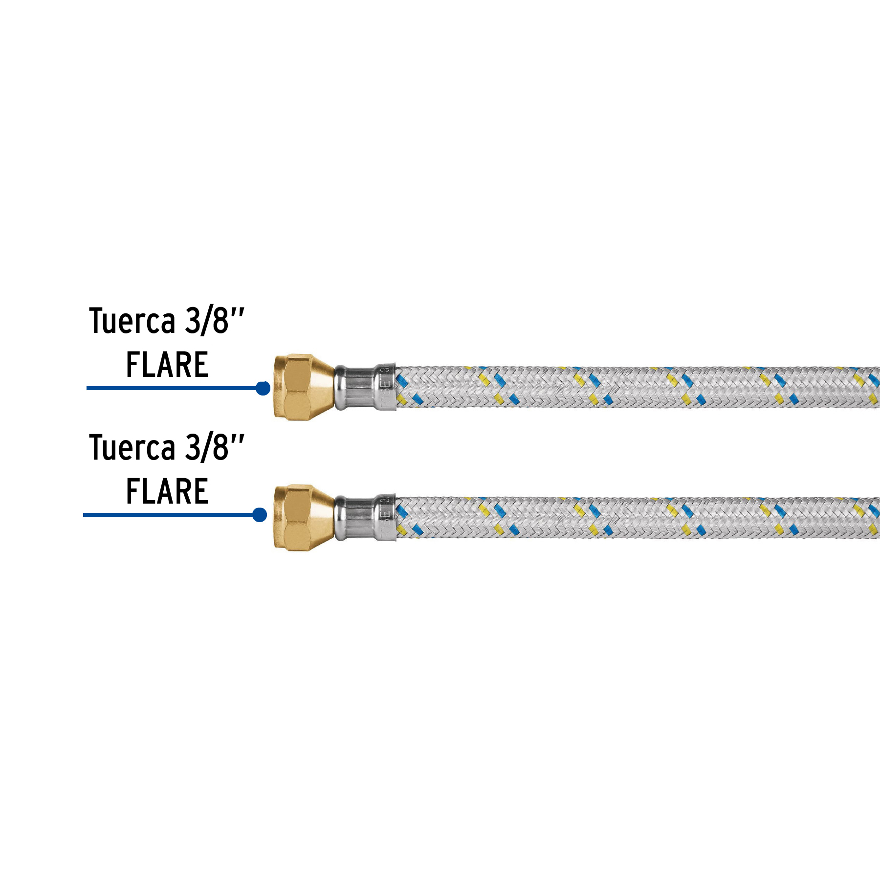 MANGUERA PARA GAS ALUMINIO 3/8 Plg. FLARE 100 CM FOSET