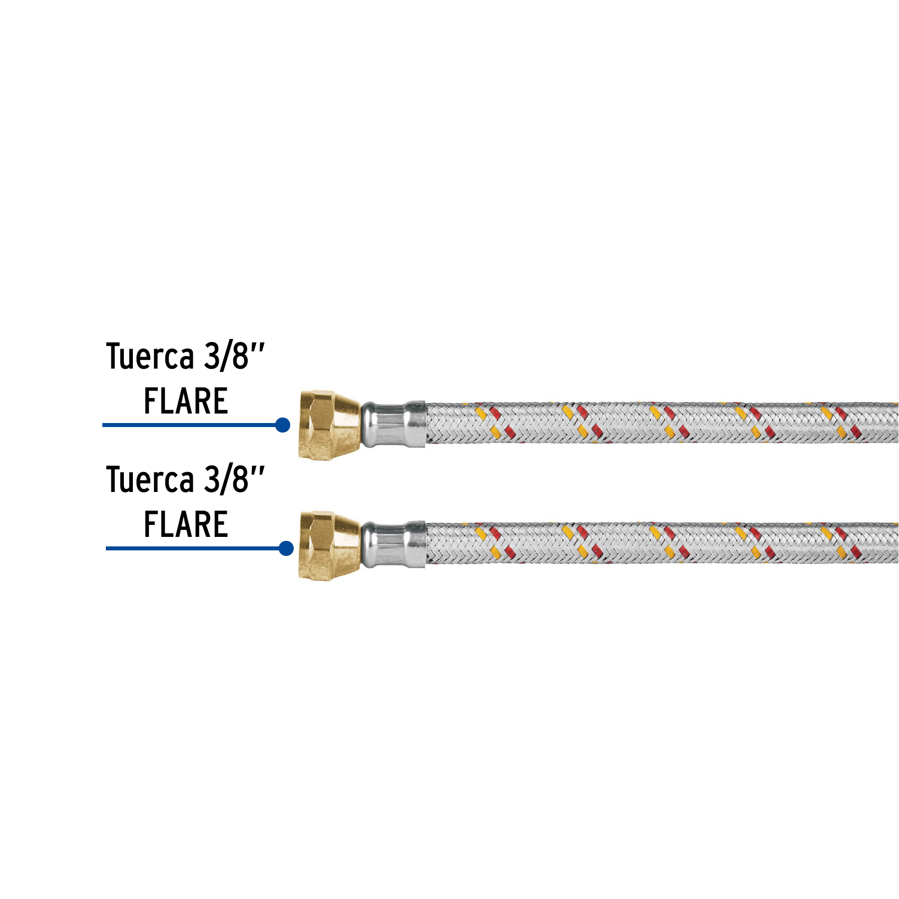 MANGUERA PARA GAS ALUMINIO 3/8 Plg. FLARE 60 CM FOSET BASIC