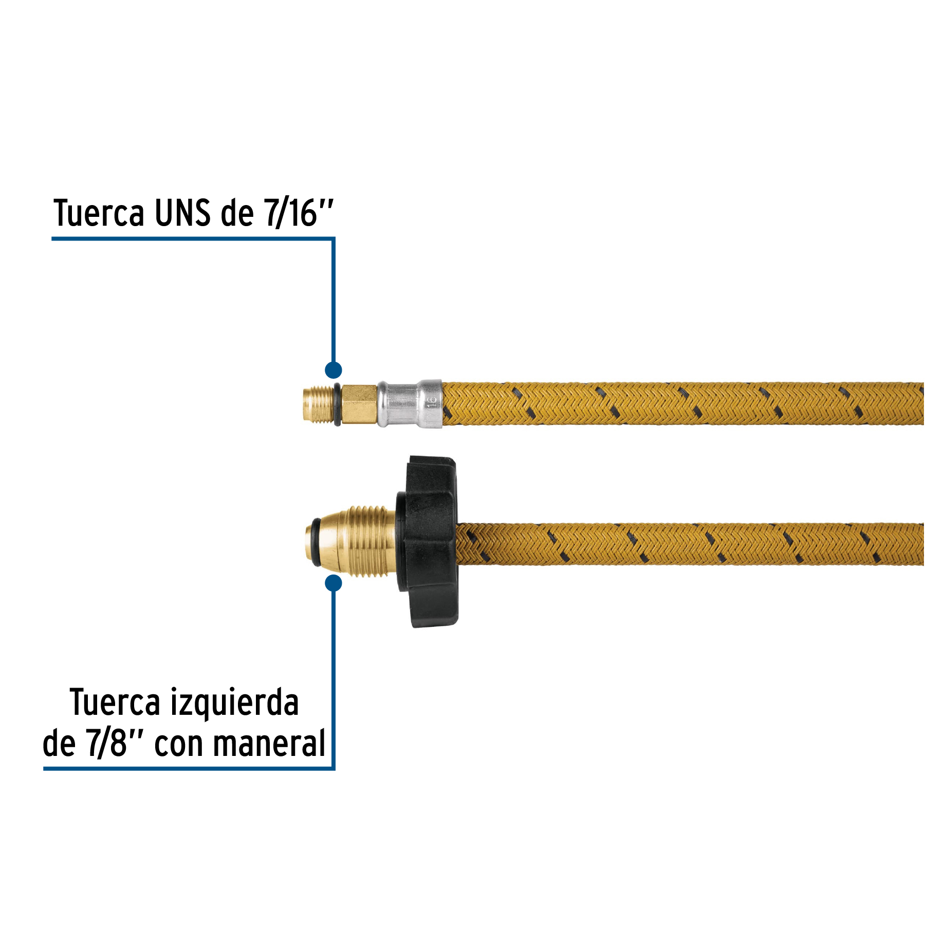 MANGUERA PIGTAIL VINILO 7/16 Plg. X 7/8 Plg. 55 CM FOSET