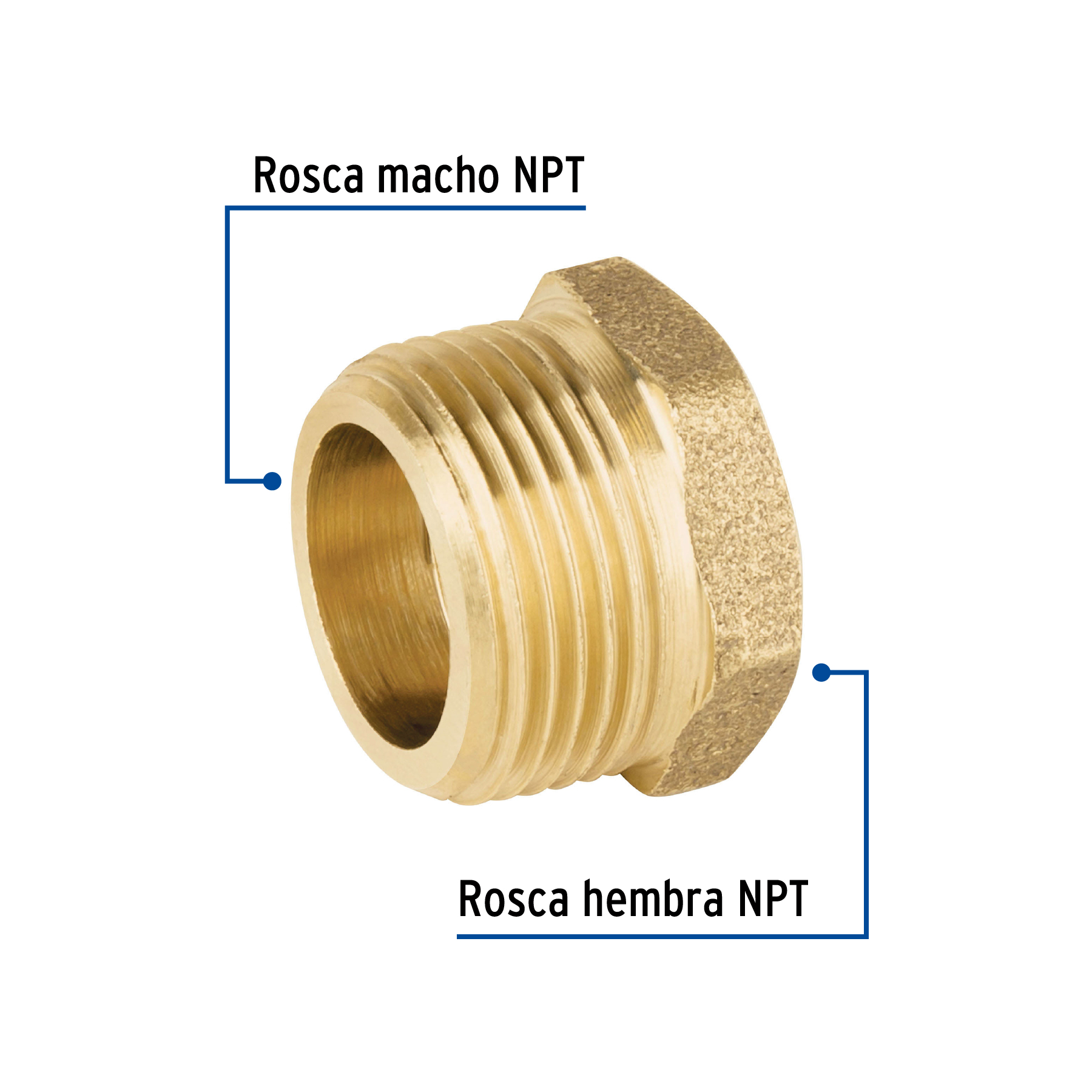 REDUCCION BUSHING DE LATON 1 Plg. X 1/2 Plg. FOSET