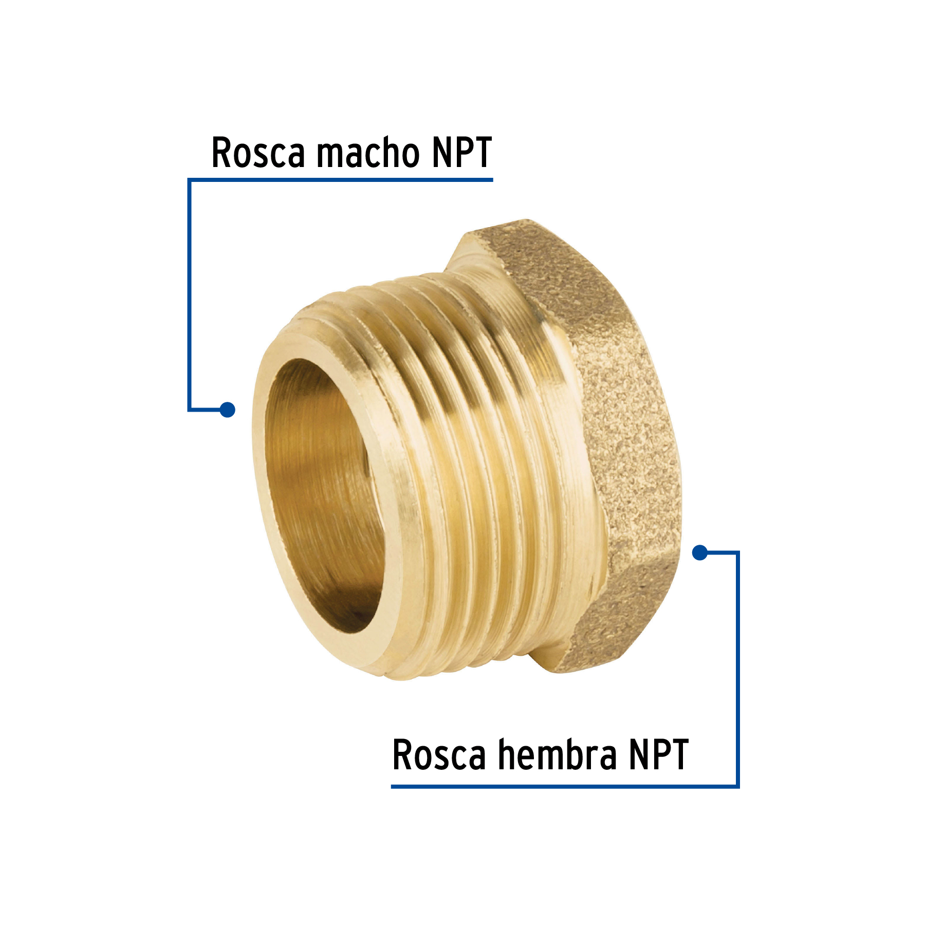 REDUCCION BUSHING DE LATON 3/4 Plg. X 1/2 Plg. FOSET