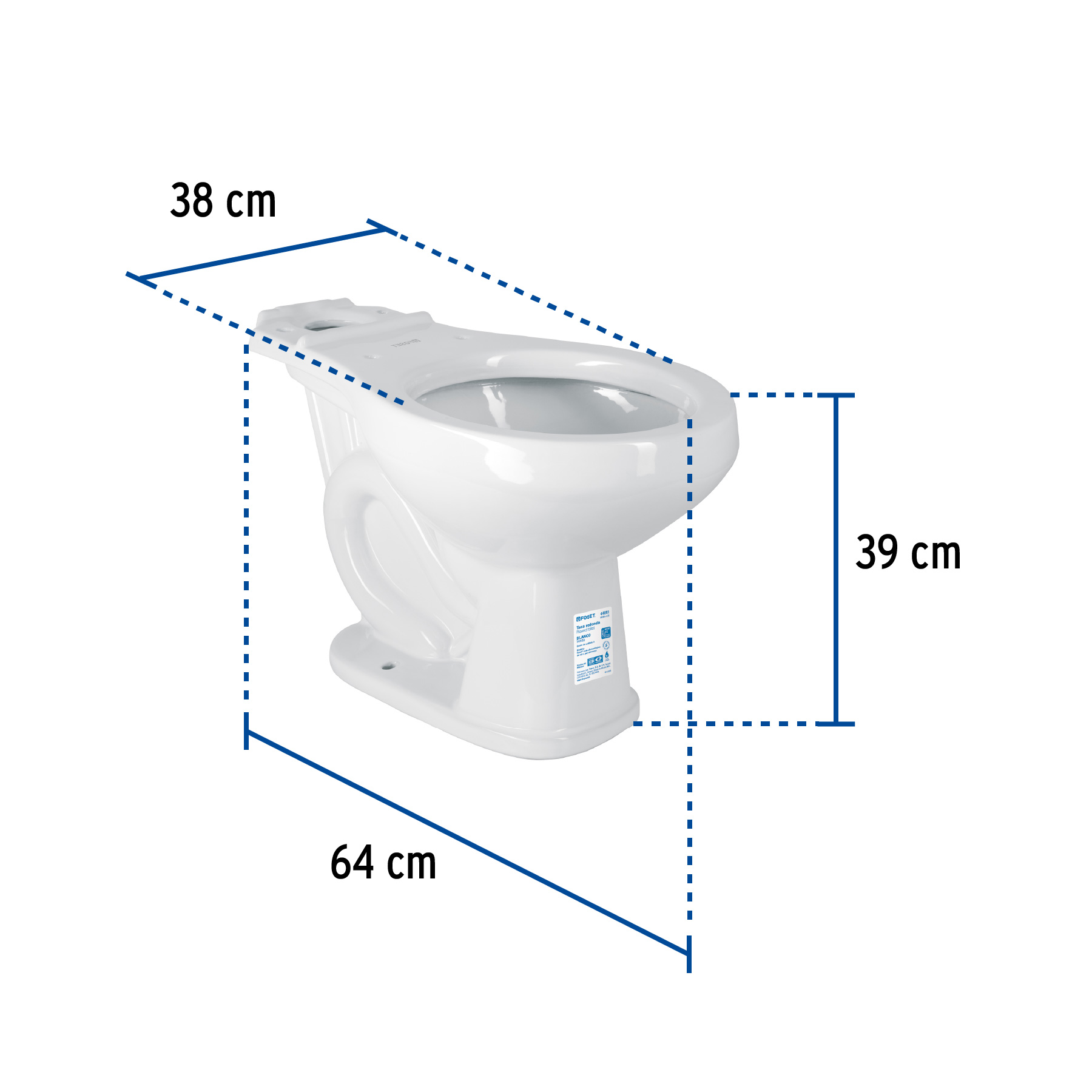 TAZA REDONDA DE PORCELANA BLANCO FOSET