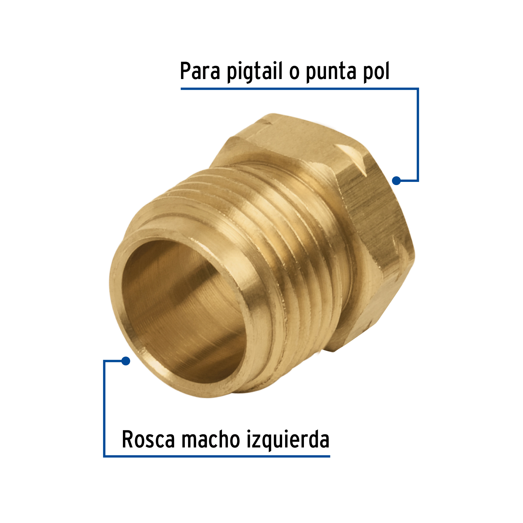 TUERCA IZQUIERDA DE LATON 7/8 Plg. A GRANEL FOSET
