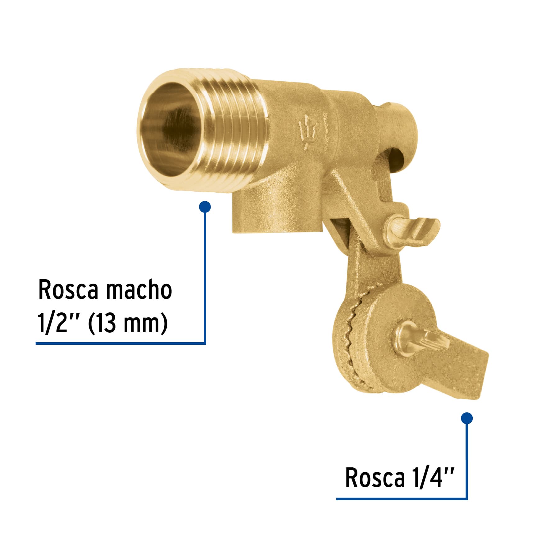 VALVULA DE FLOTADOR DE LATON 1/2 Plg. PESO 110 GR FOSET