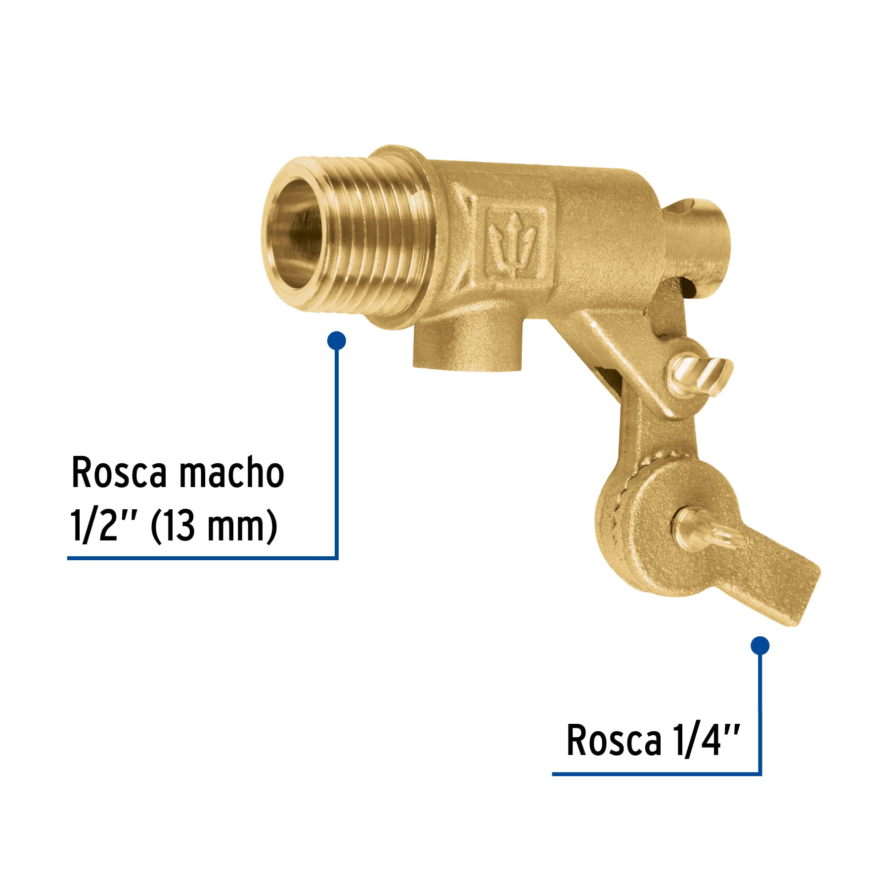 VALVULA DE FLOTADOR DE LATON 1/2 Plg. PESO 172 GR REFORZADA FOSET