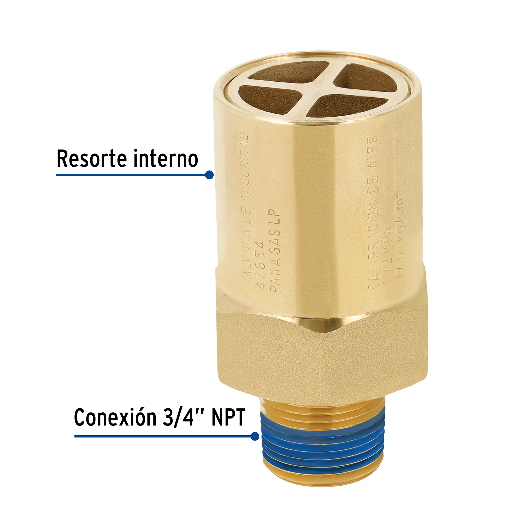 VALVULA EXTERNA DE SEGURIDAD PARA TANQUE ESTACIONARIO 3/4 Plg.