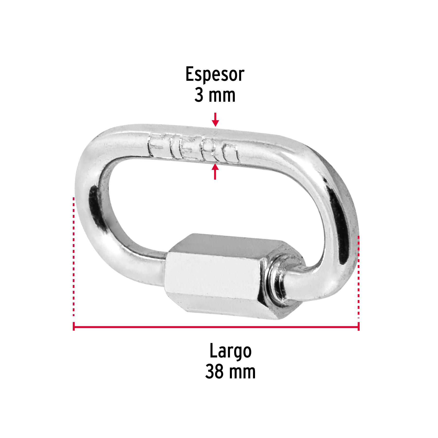 BANDOLA DE ACERO DE 1/8 Plg. CON SEGURO FIERO
