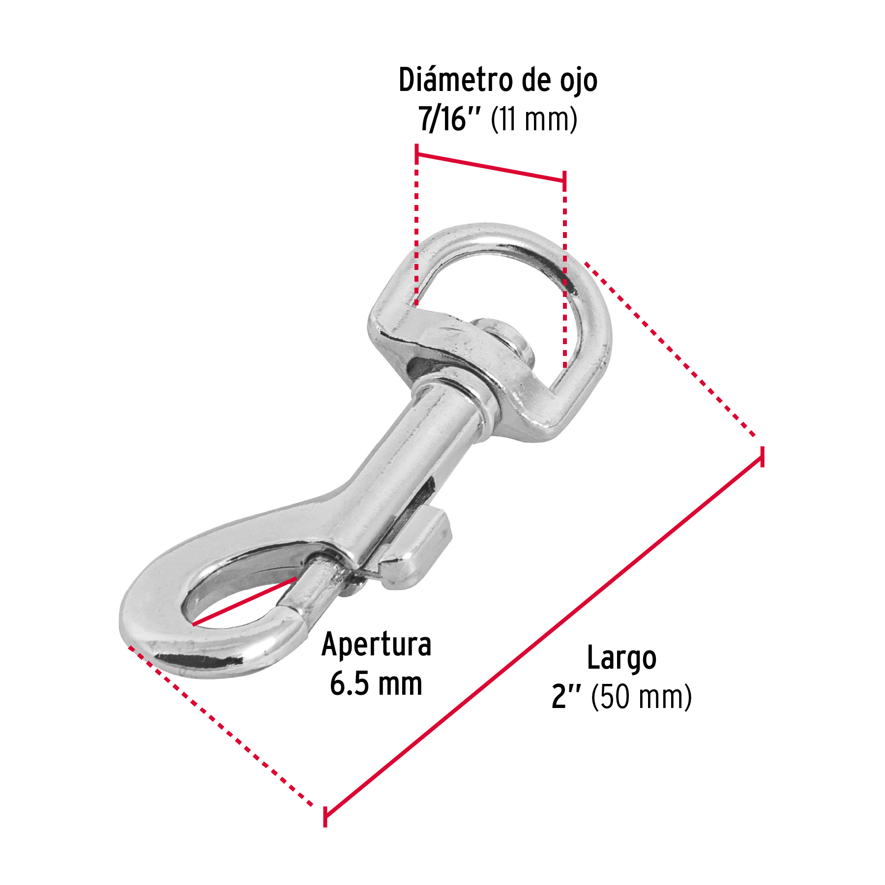 BANDOLA DE ZINC DE 7/16 Plg. GIRATORIA FIERO