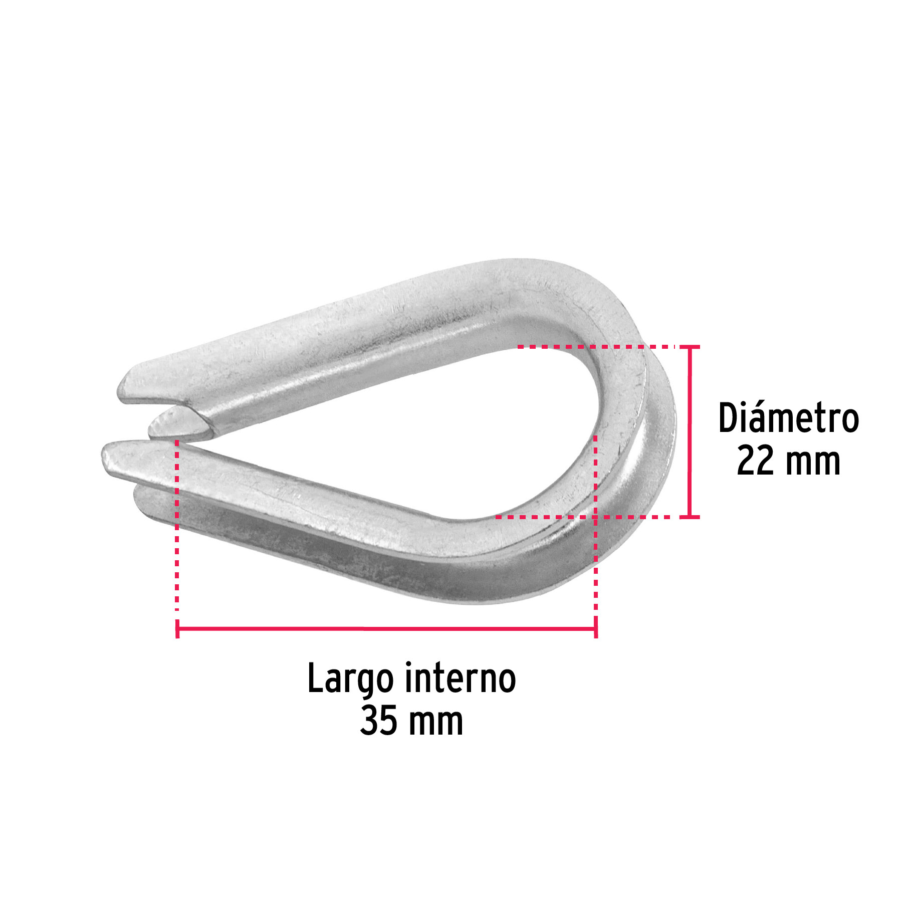 BOLSA CON 10 GUARDACABOS PARA CABLE DE ACERO DE 3/16 Plg. FIERO