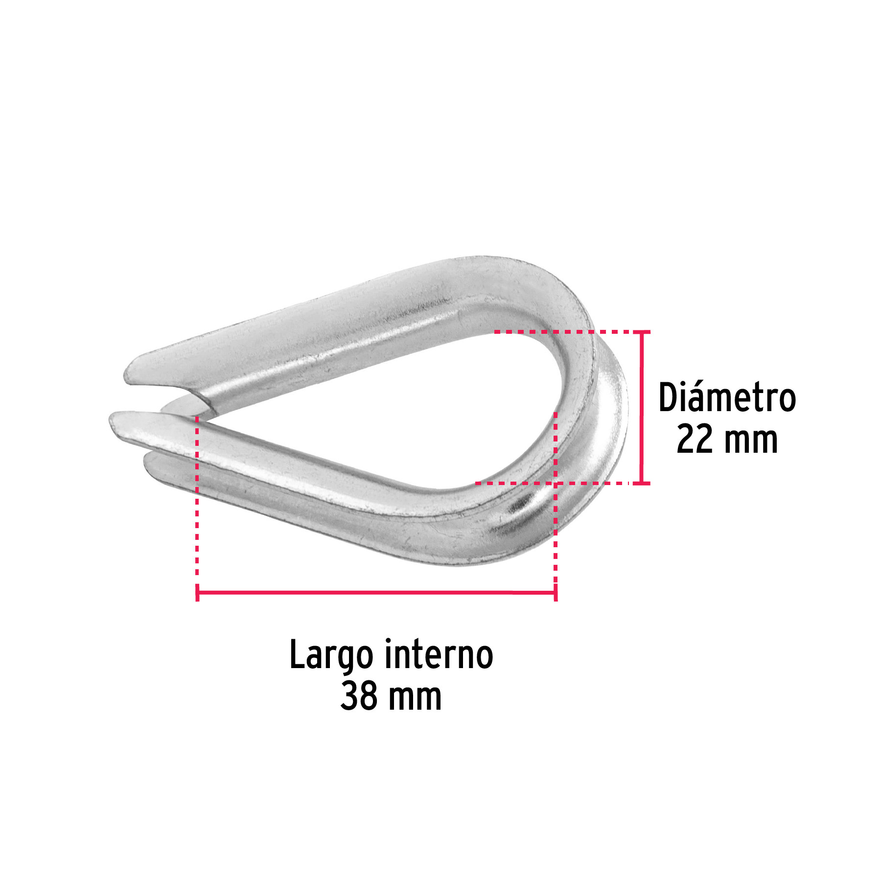 BOLSA CON 10 GUARDACABOS PARA CABLE DE ACERO DE 1/4 Plg. FIERO