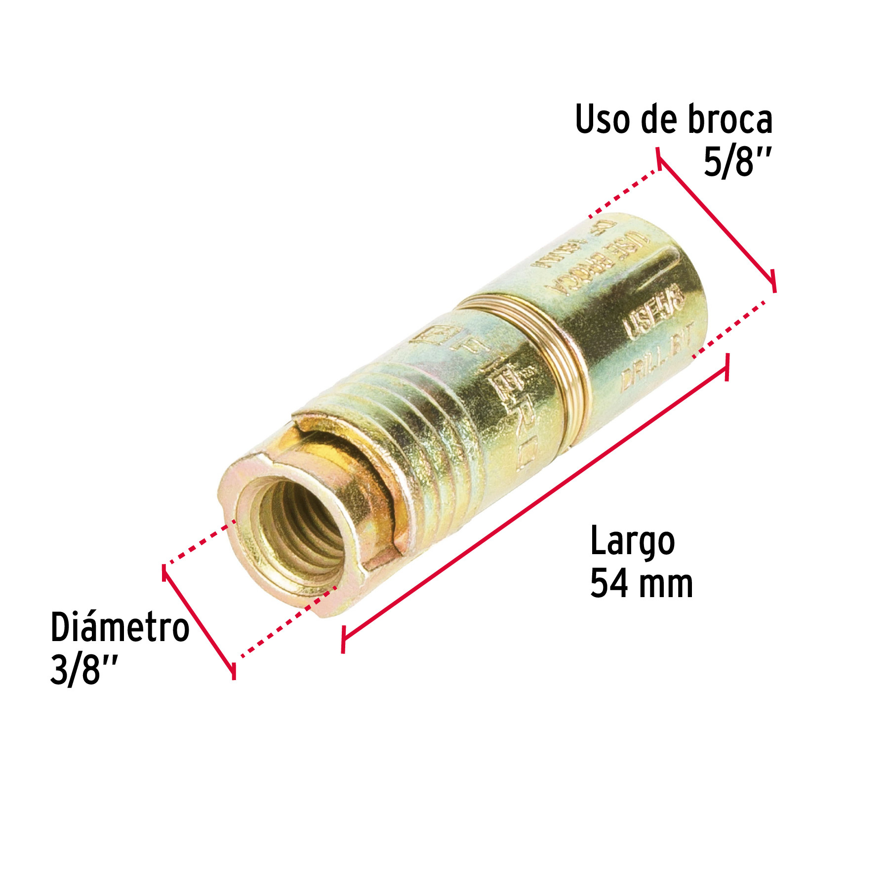 CAJA CON 50 TAQUETES EXPANSIVOS DE 3/8 Plg. SIN TORNILLO FIERO