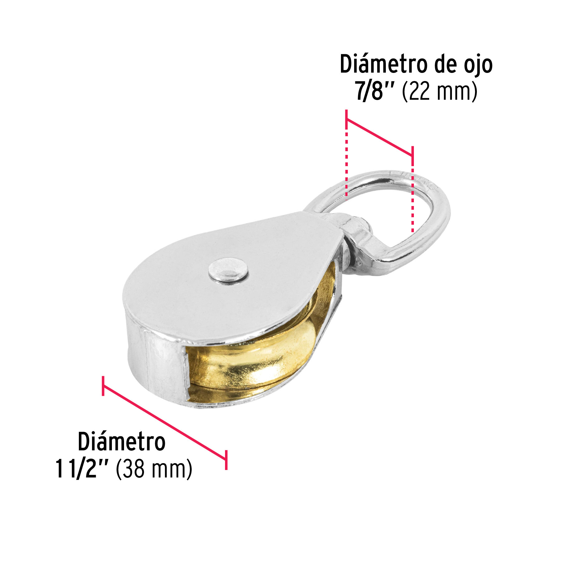 GARRUCHA METALICA PARA NORIA DE 1-1/2 Plg. CARGA MAX. 75 KG FIERO