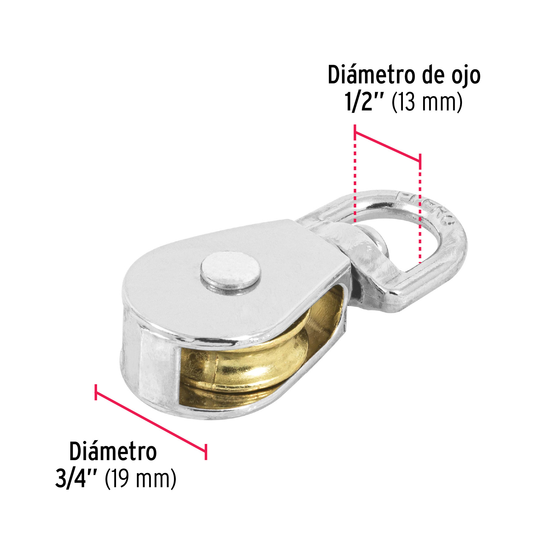 GARRUCHA METALICA PARA NORIA DE 3/4 Plg. CARGA MAX. 50 KG FIERO