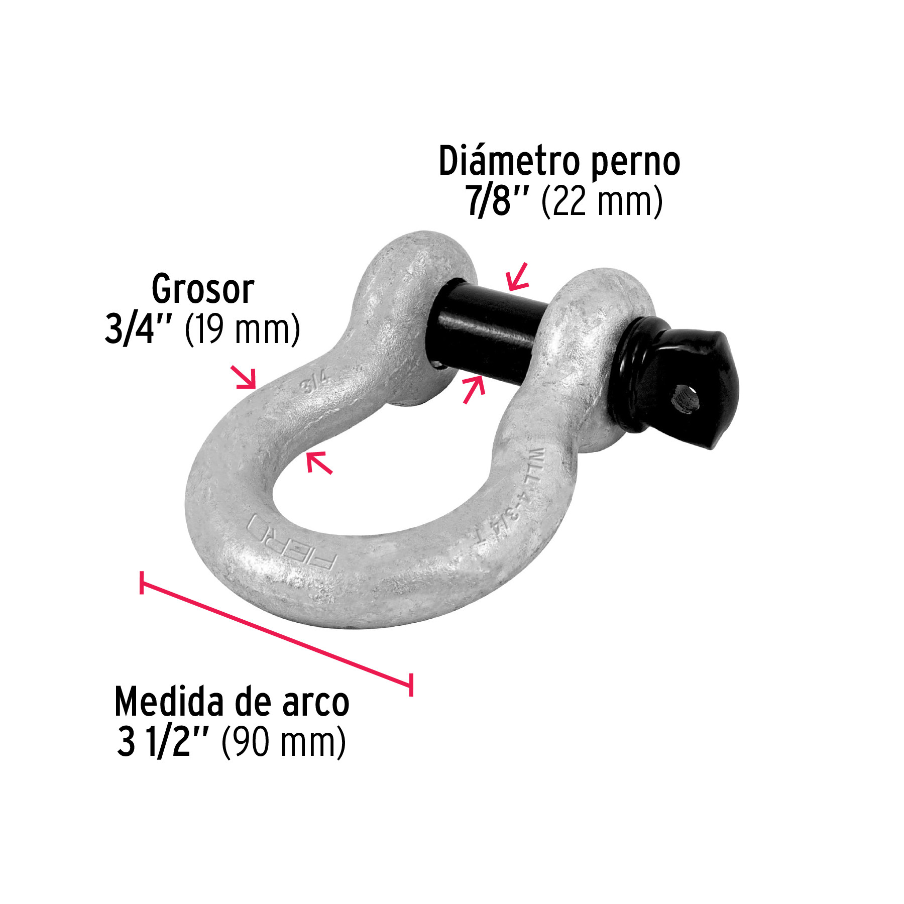 GRILLETE DE ACERO FORJADO 3/4 Plg. FIERO