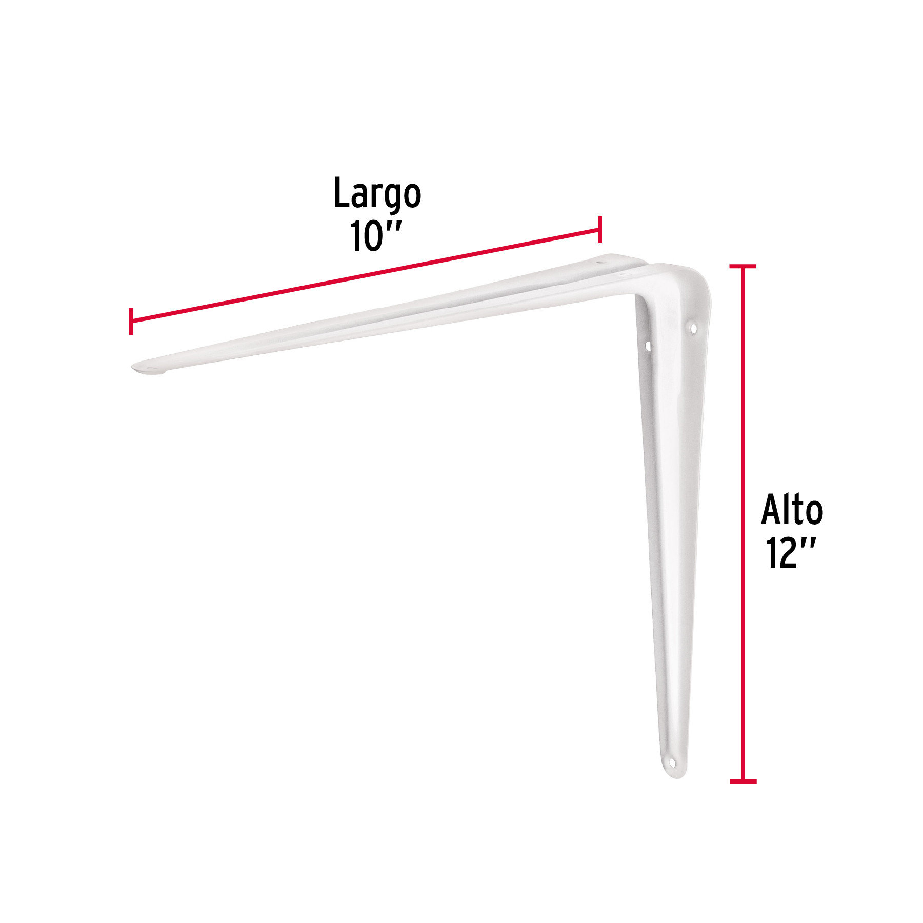MENSULA DE ACERO BLANCA 10 X 12 Plg. FIERO