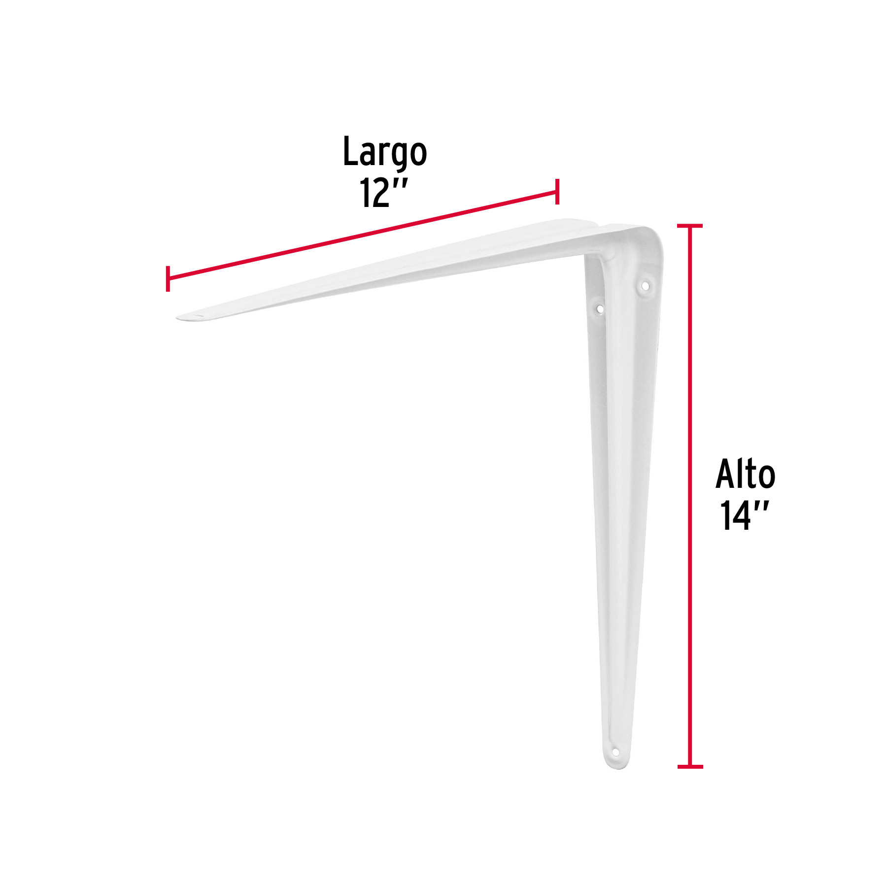 MENSULA DE ACERO BLANCA 12 X 14 Plg. FIERO