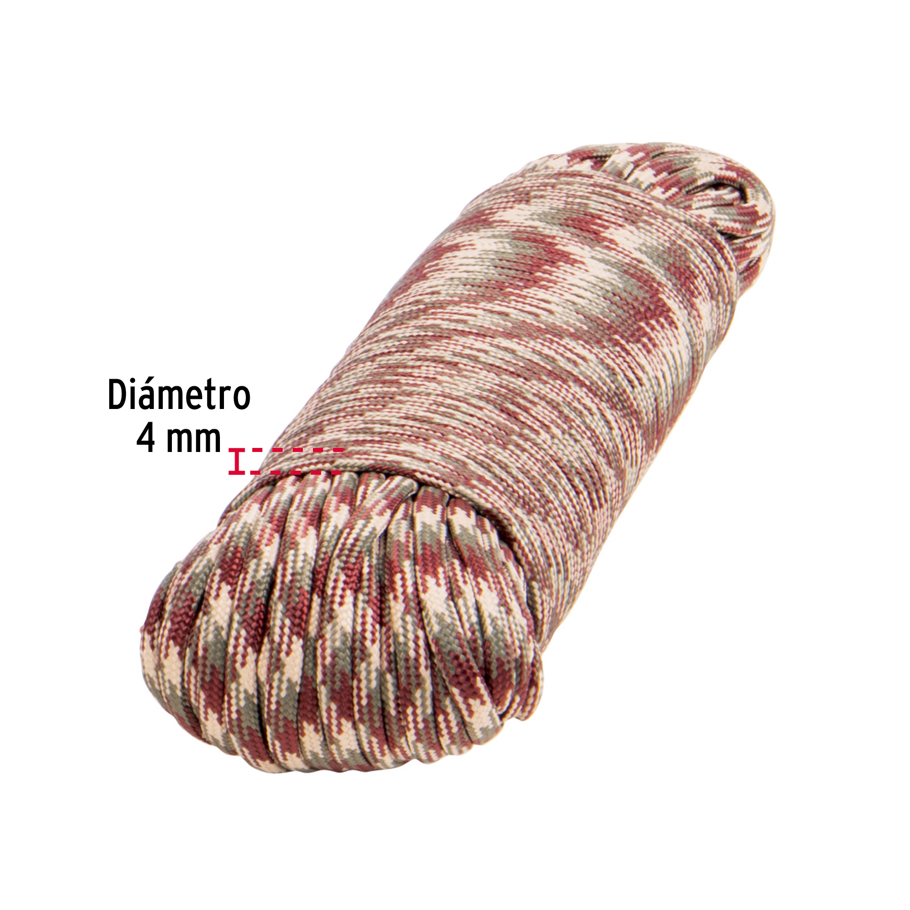 PIOLA DE NYLON PARACORD DE 4MM X 30M CAMO MADEJA FIERO
