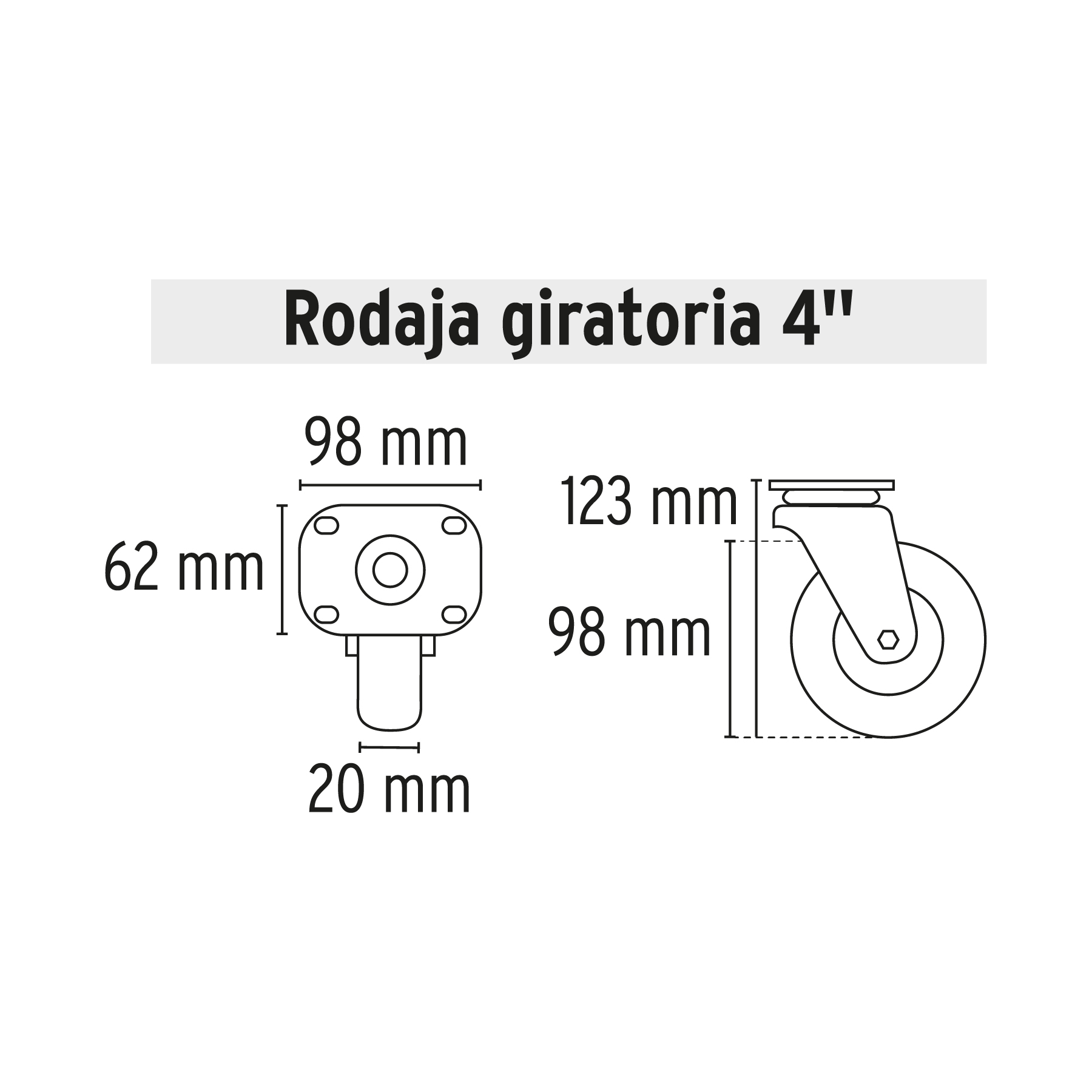 RODAJA DE REPUESTO 4 Plg. PARA DIA-385P PLACA GIRATORIA FIERO