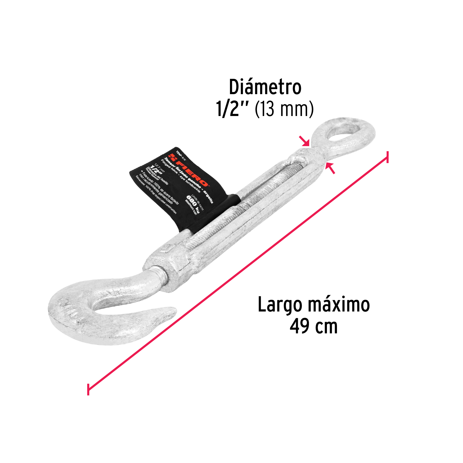 TENSOR FORJADO 1/2 Plg. OJO-GANCHO FIERO