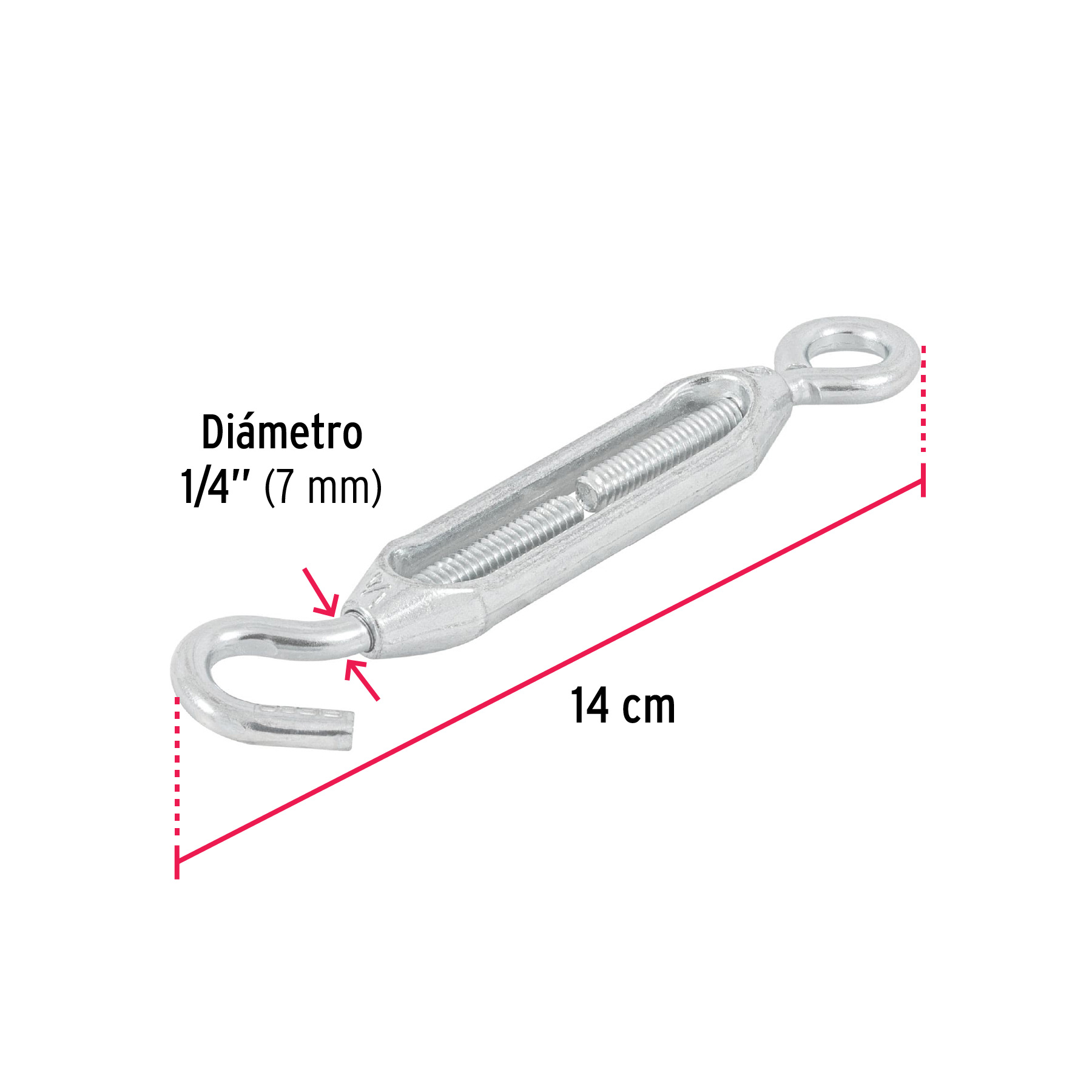 TENSOR ZINC 1/4 Plg. OJO-GANCHO FIERO