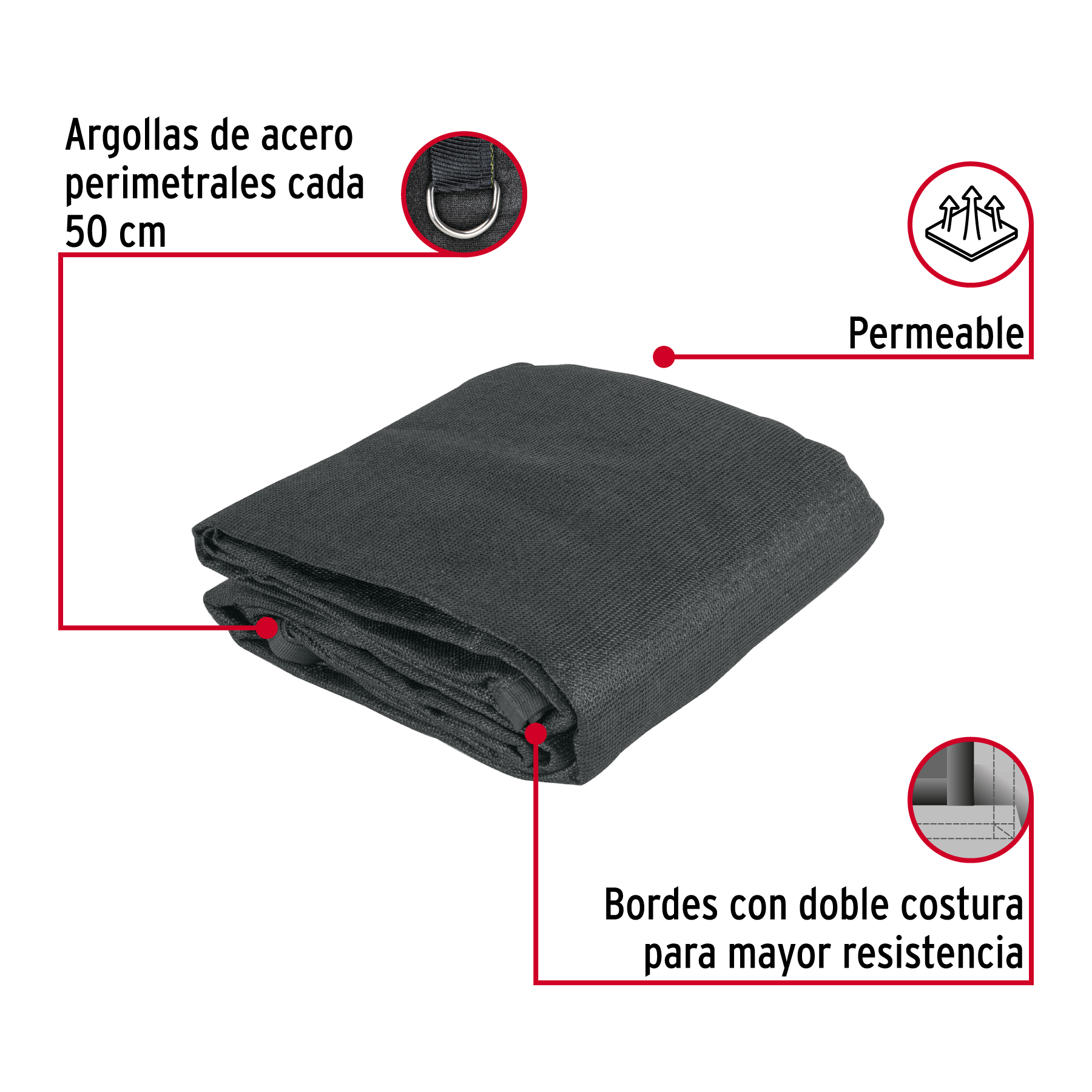 TOLDO SOMBRA 90% RASCHEL NEGRO 4MX3M FIERO