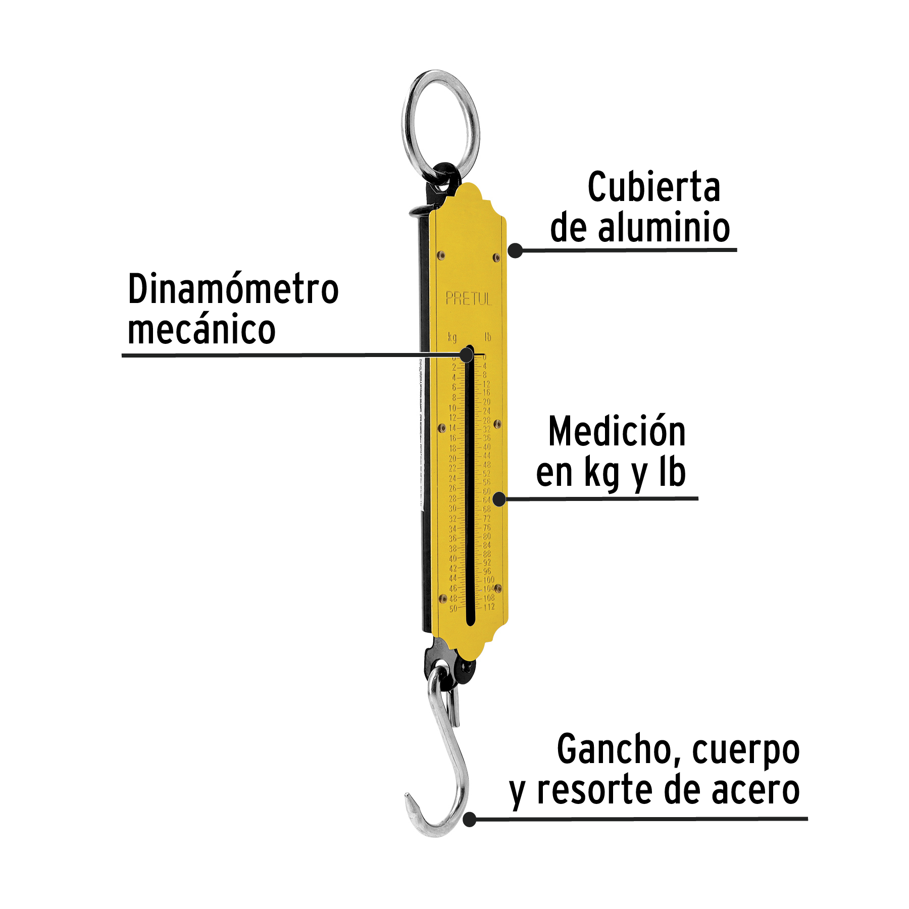 BASCULA ROMANA DE RESORTE 50 KG PRETUL