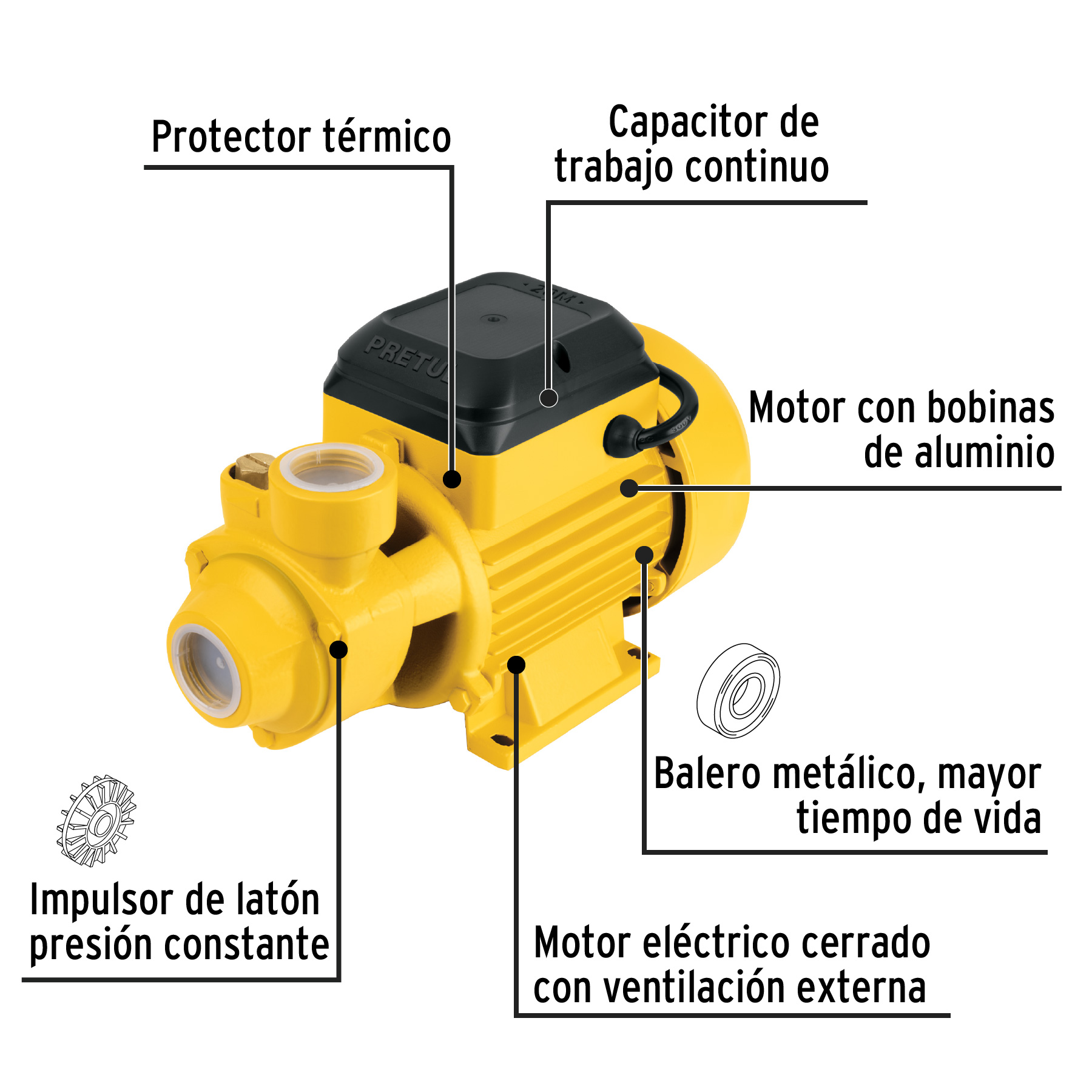 BOMBA PERIFERICA 1/2HP no causa iva PRETUL