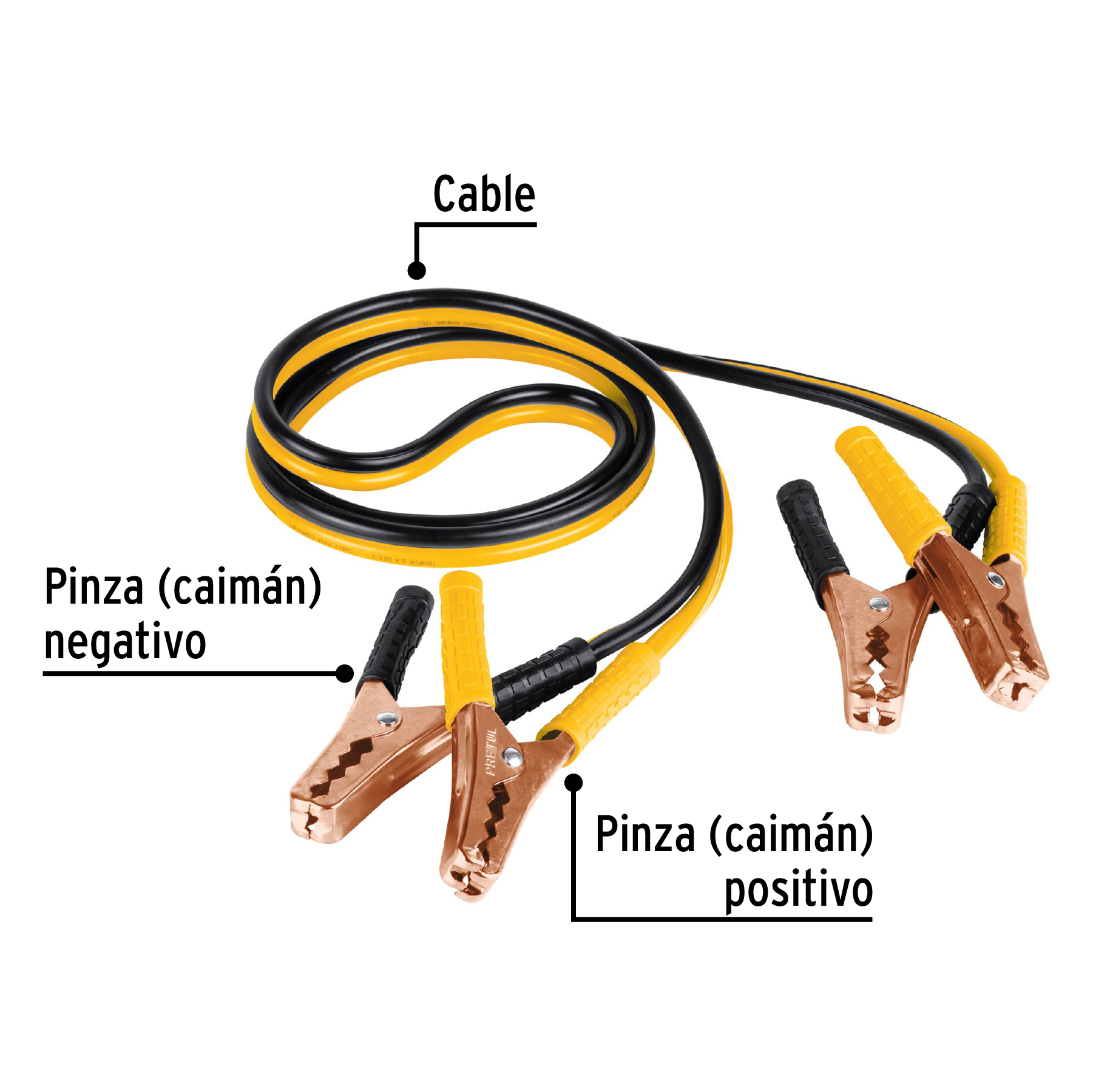 CABLES PASA CORRIENTE 10AWG 2.5MT PRETUL