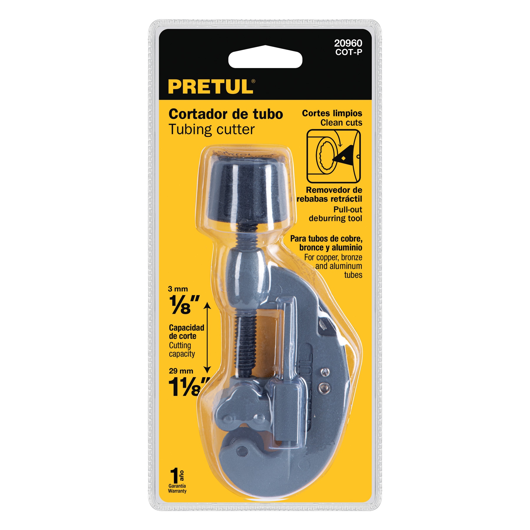 CORTADOR DE TUBO 1/8 A 11/8 PRETUL